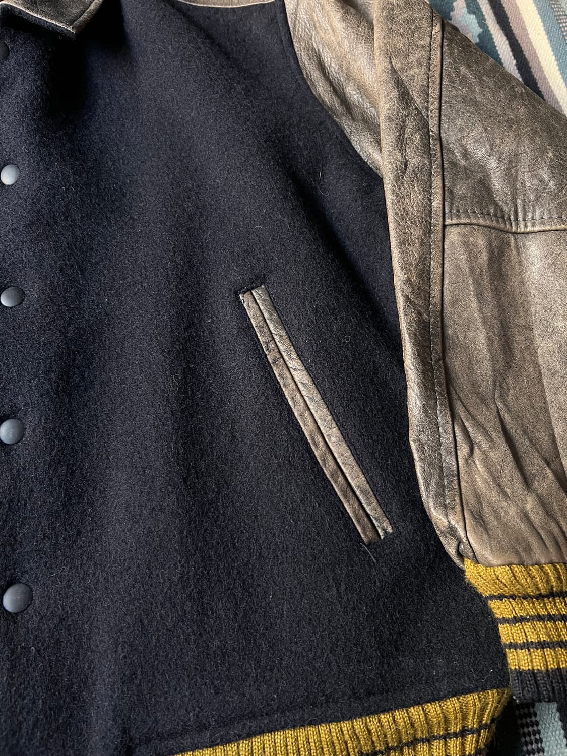 [M]BOSTON CLUB 리얼레더 울 바시티 자켓 상품이미지3