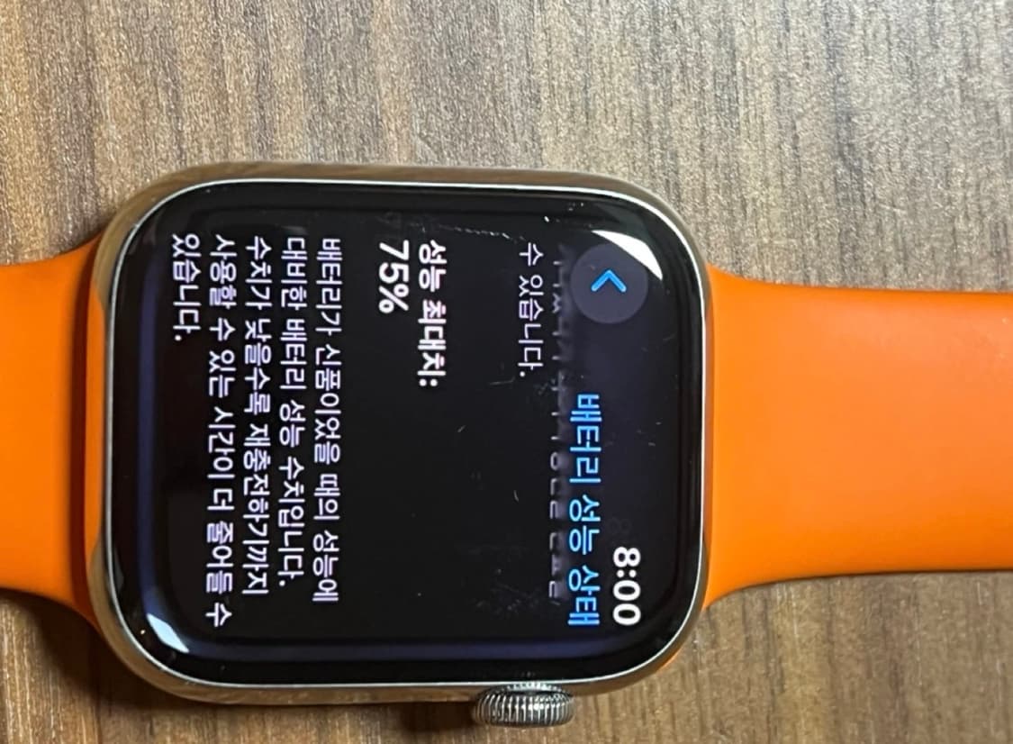 애플워치 에르메스 Series 7 45mm / 골드 가죽 스트랩 디플로이 상품이미지6