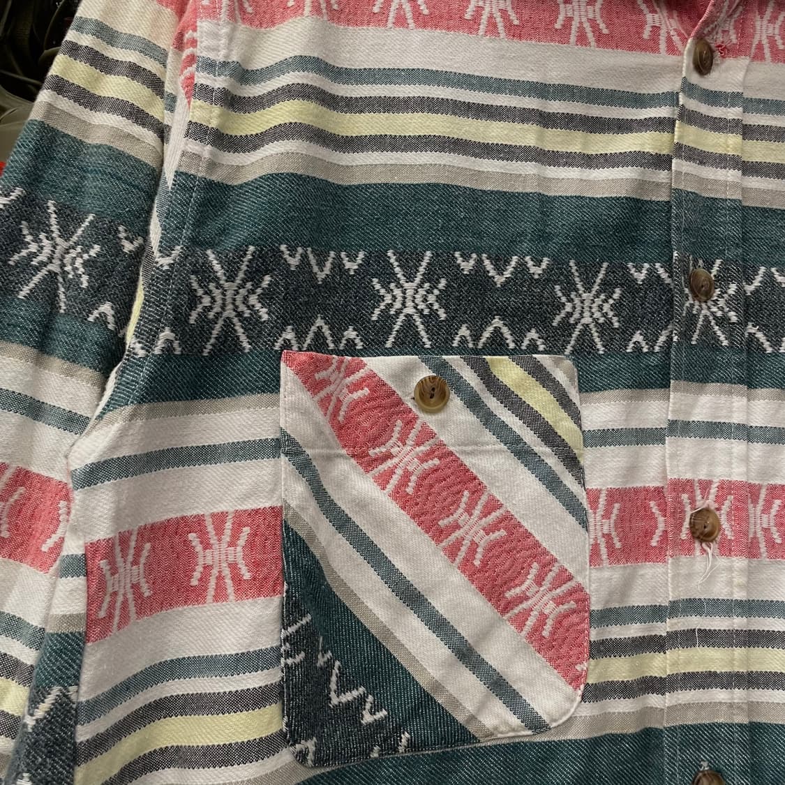 90s 안드레 레오 빈티지 에스닉 패턴 포켓 셔츠 상품이미지5