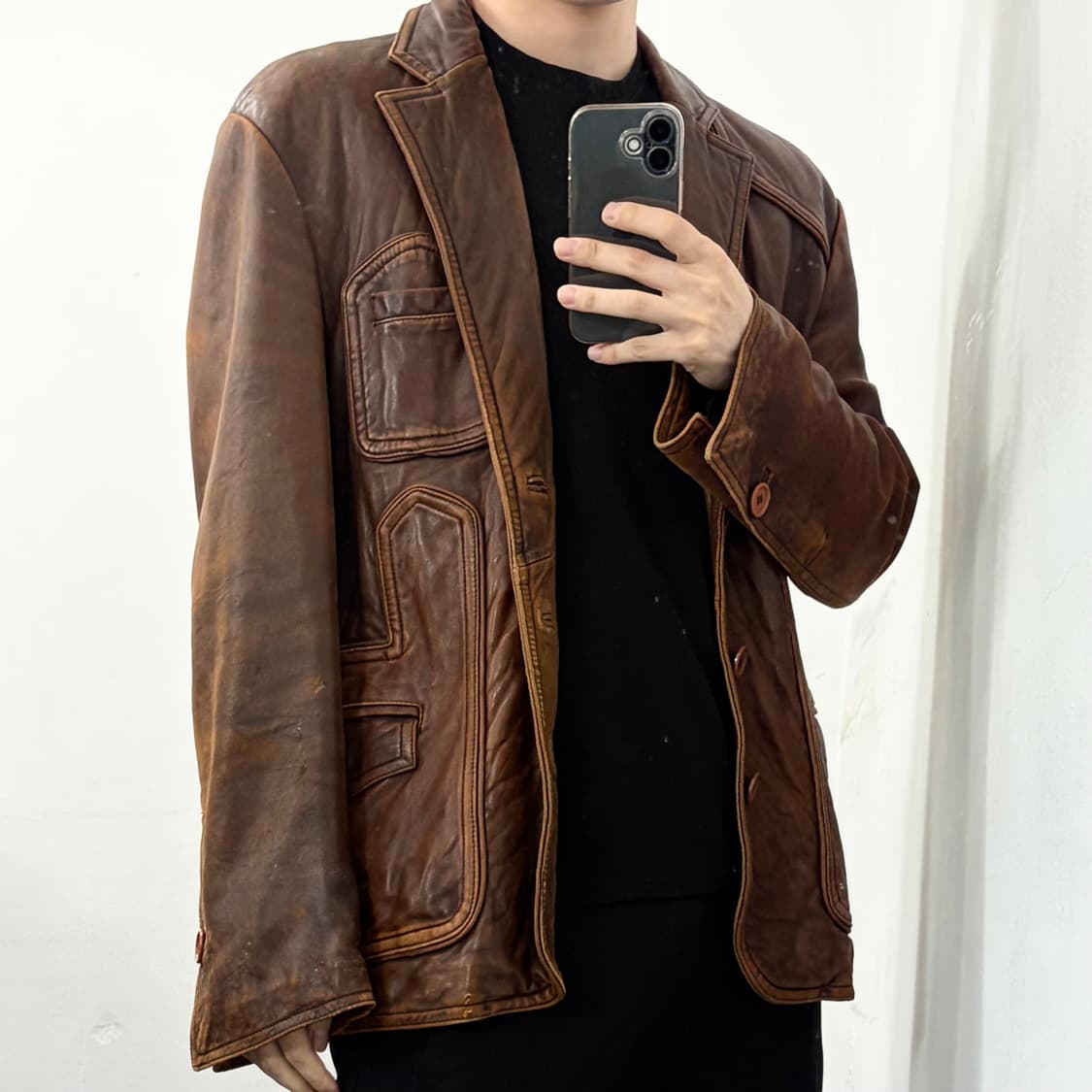 양가죽 테크니컬 블레이저 자켓 상품이미지3