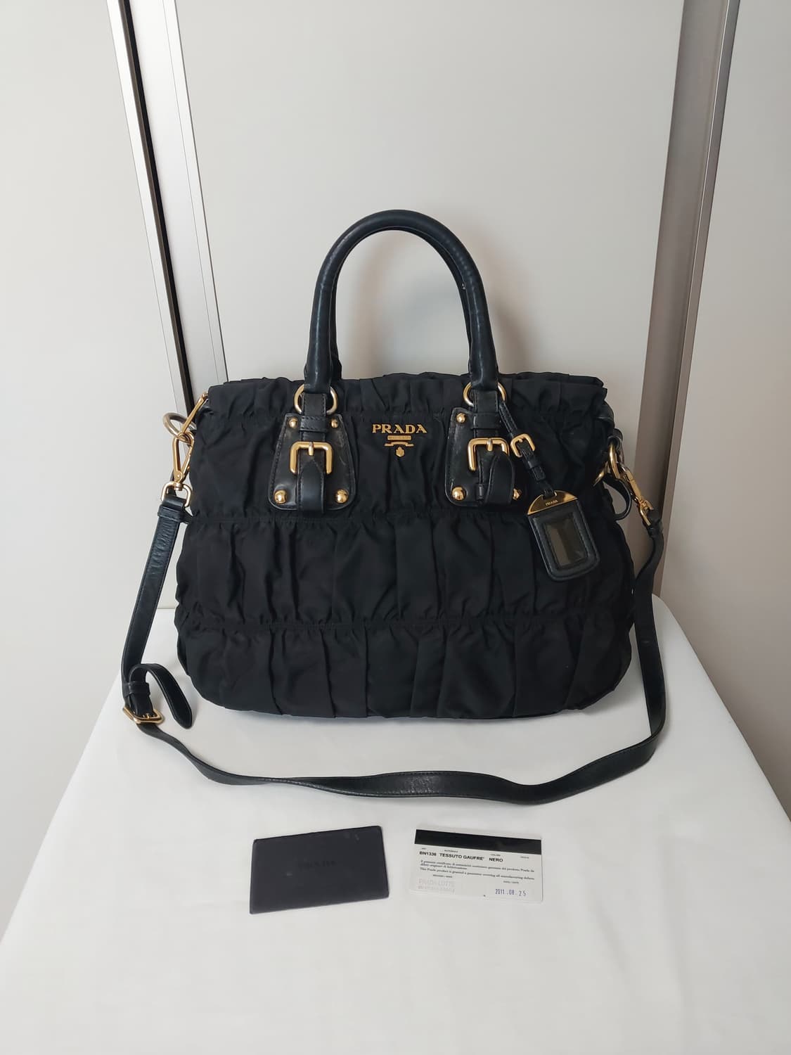 [정품] 프라다 BN1336 포코노 고프레 블랙 토트백 3-WAY 상품이미지1