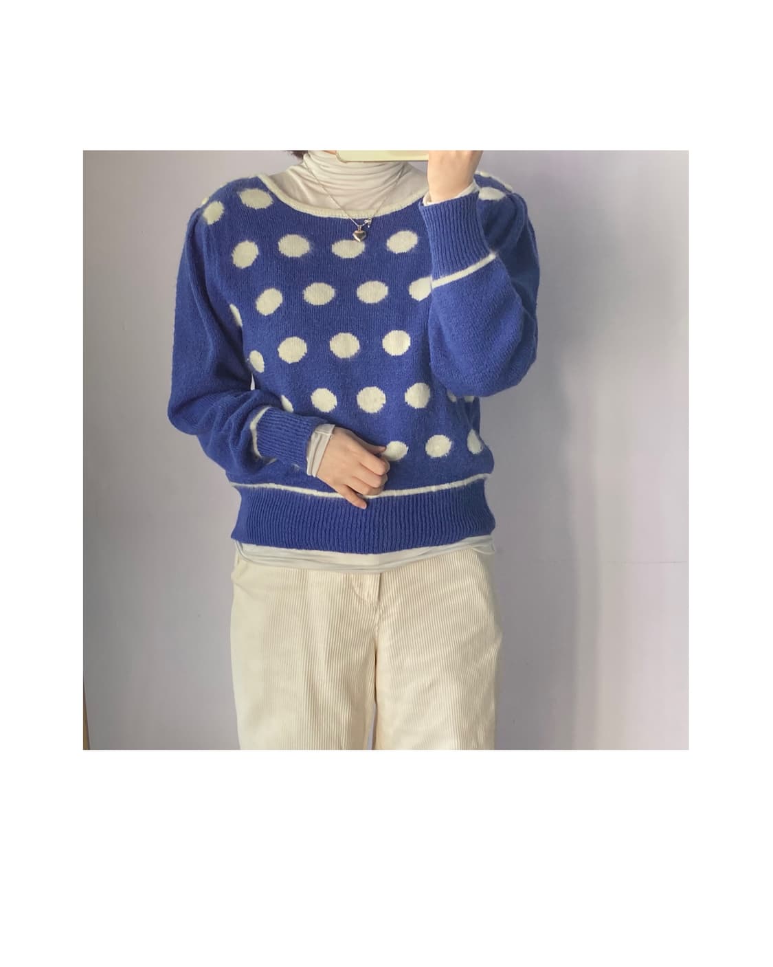 일본빈티지) 밤하늘 도트 니트 상품이미지5