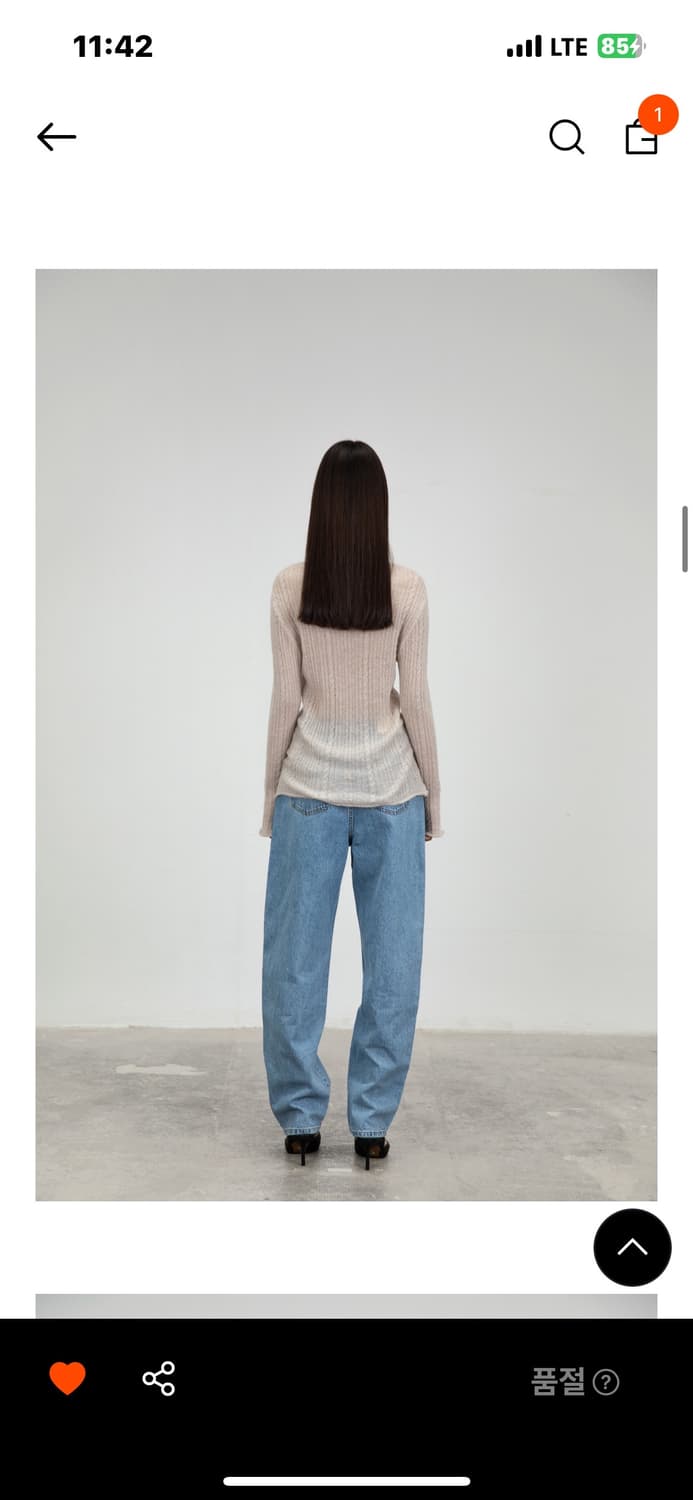 아모멘토 Sheer turtle neck pullover 챠콜 0사이즈 상품이미지2