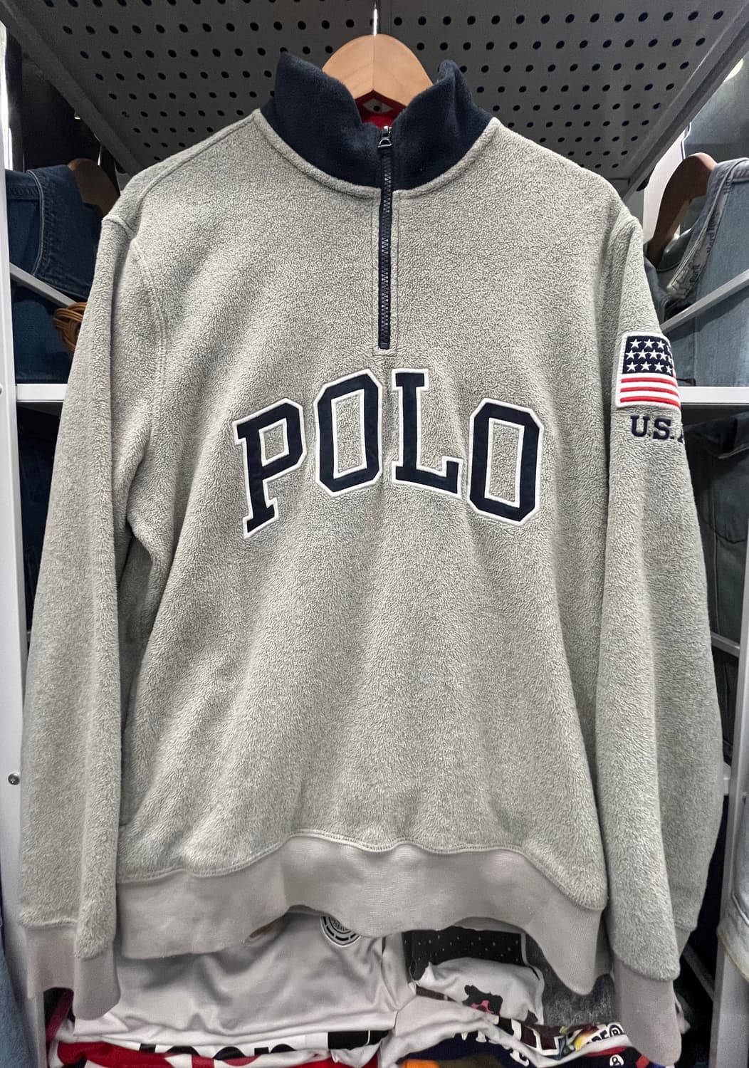 폴로 랄프로렌 플리스 하프집업 그레이 상품이미지2