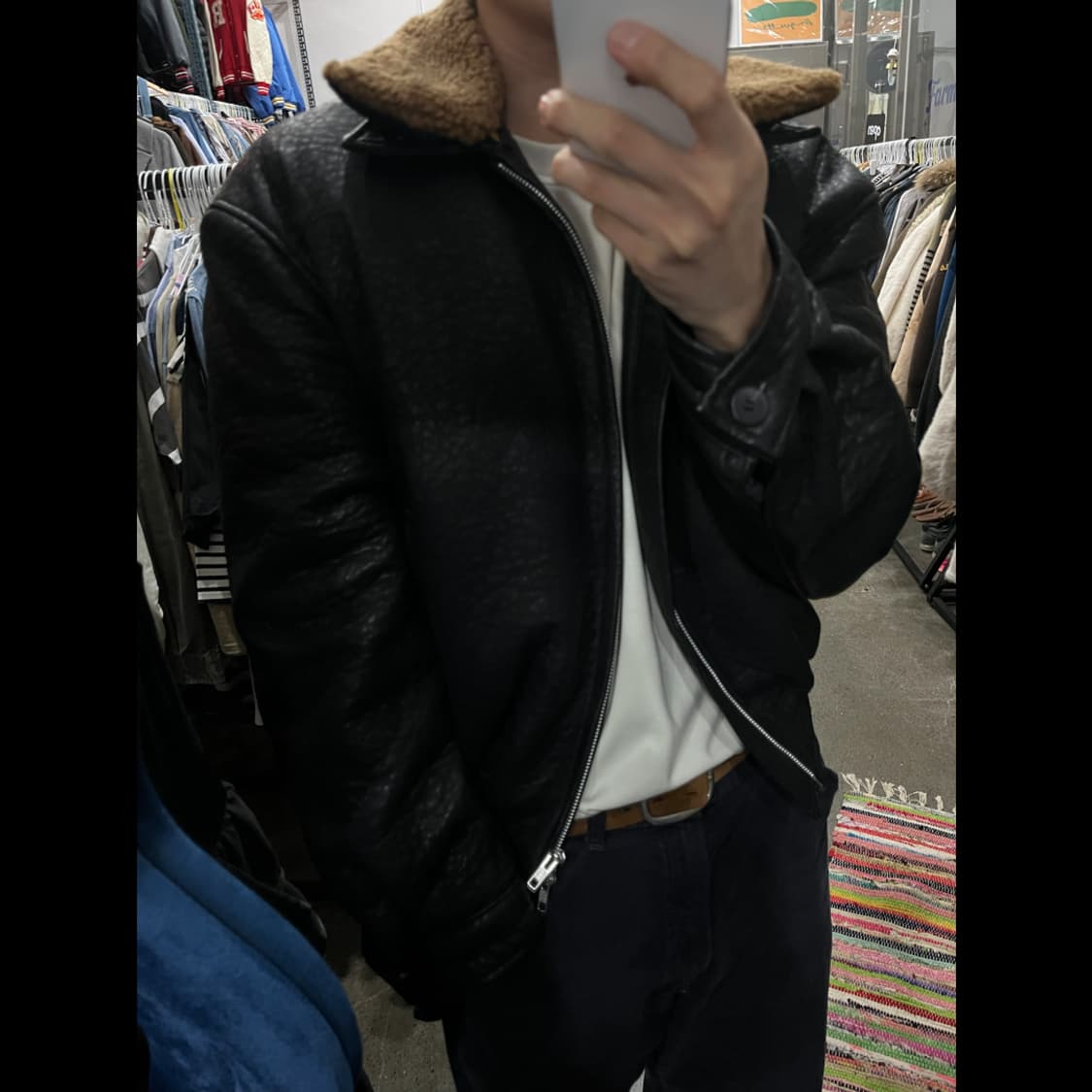 Veil 레더 봄버자켓 상품이미지3