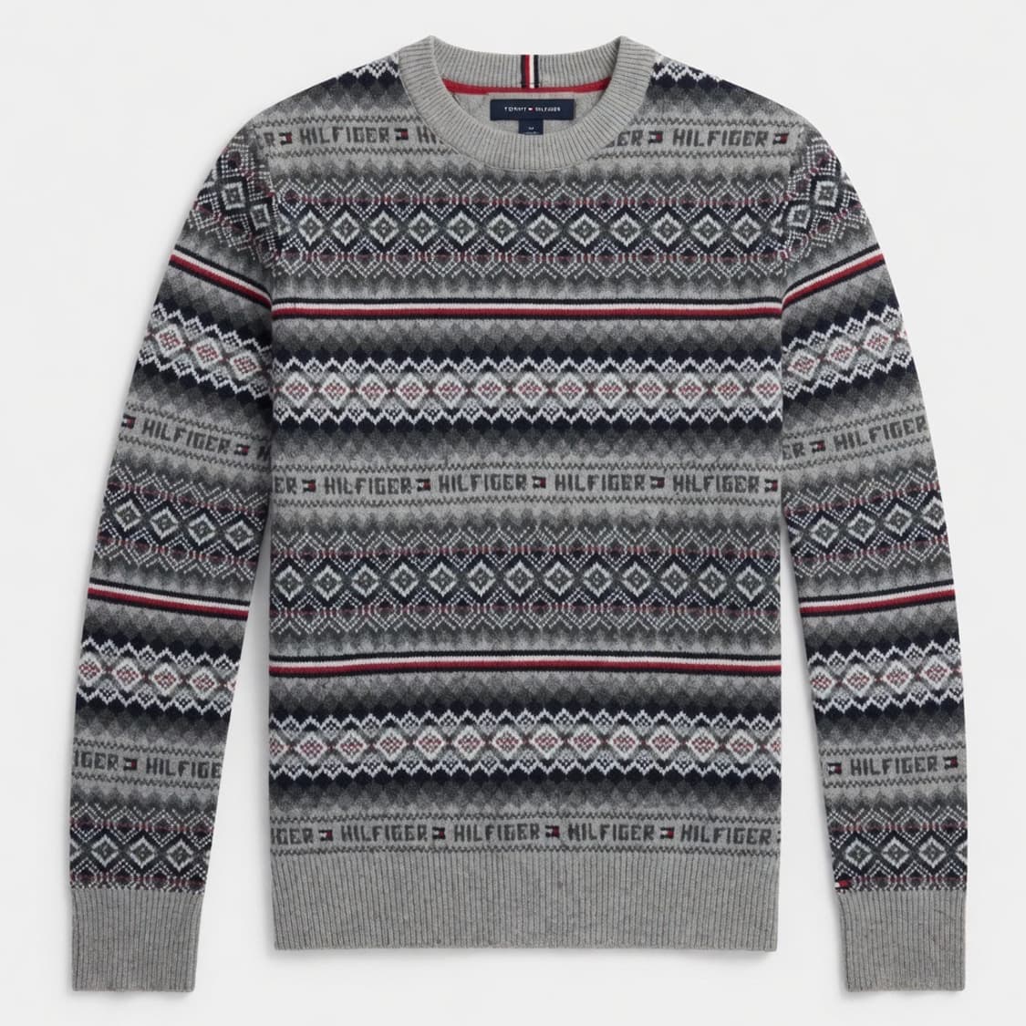 [S] TOMMY HILFIGER 타미힐피거 울 코튼 패턴 니트 상품이미지1