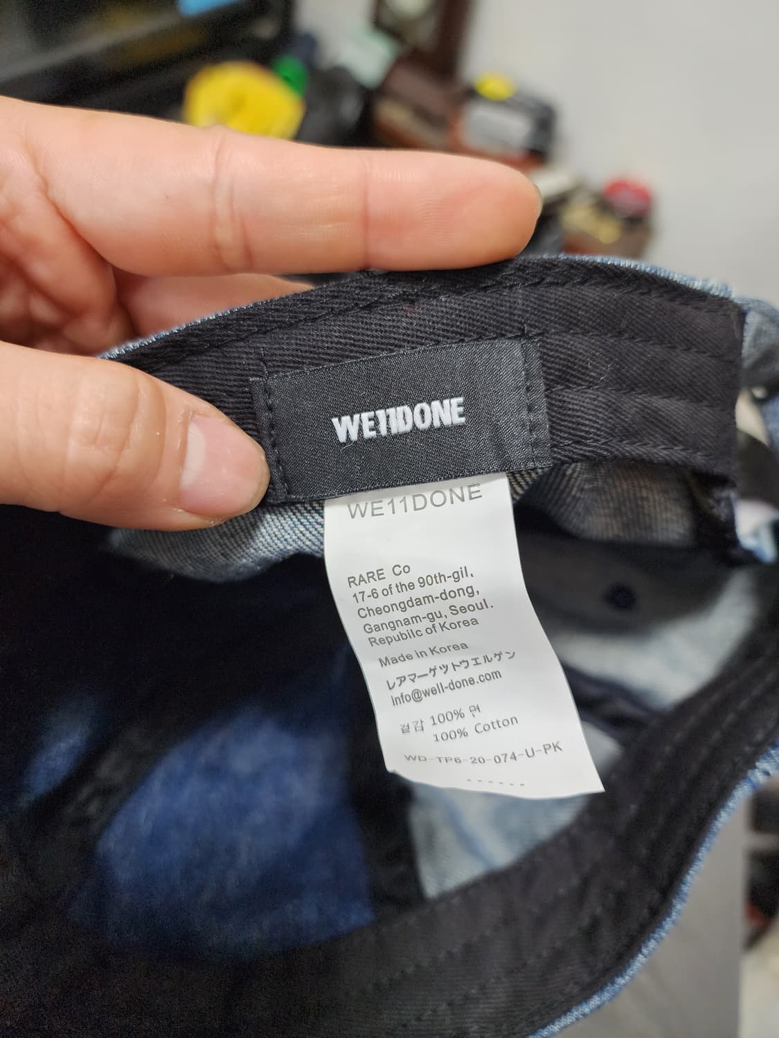 WE11DONE 웰던 데님 로고 볼캡 상품이미지5