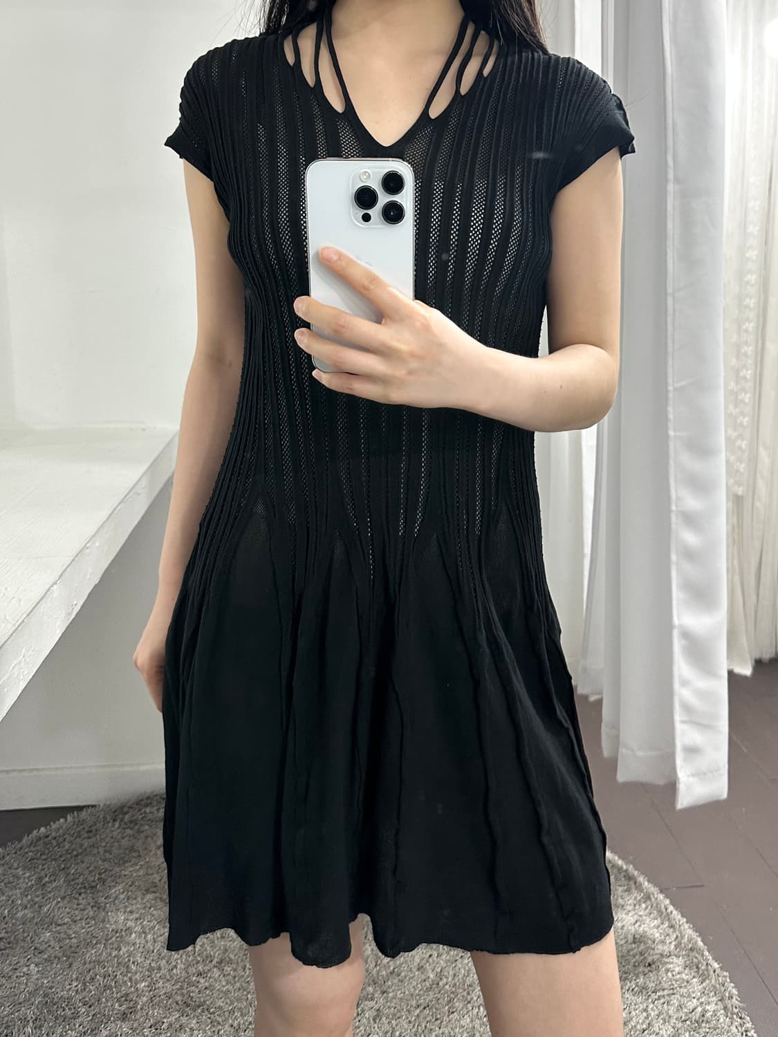 hiroko koshino mesh dress 상품이미지2