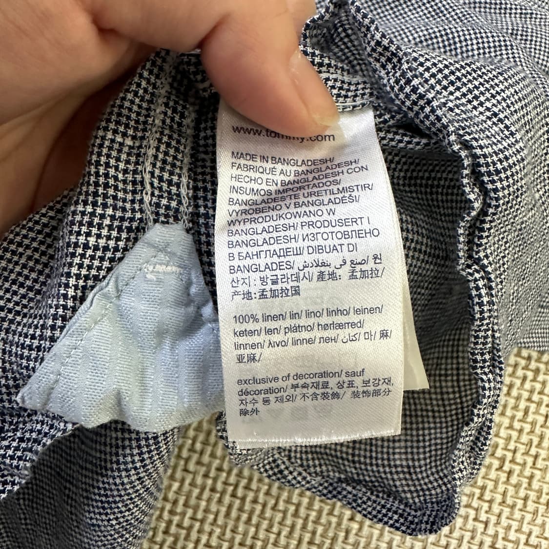 XXL 타미힐피거 린넨 잔체크 셔츠 0327D 상품이미지3