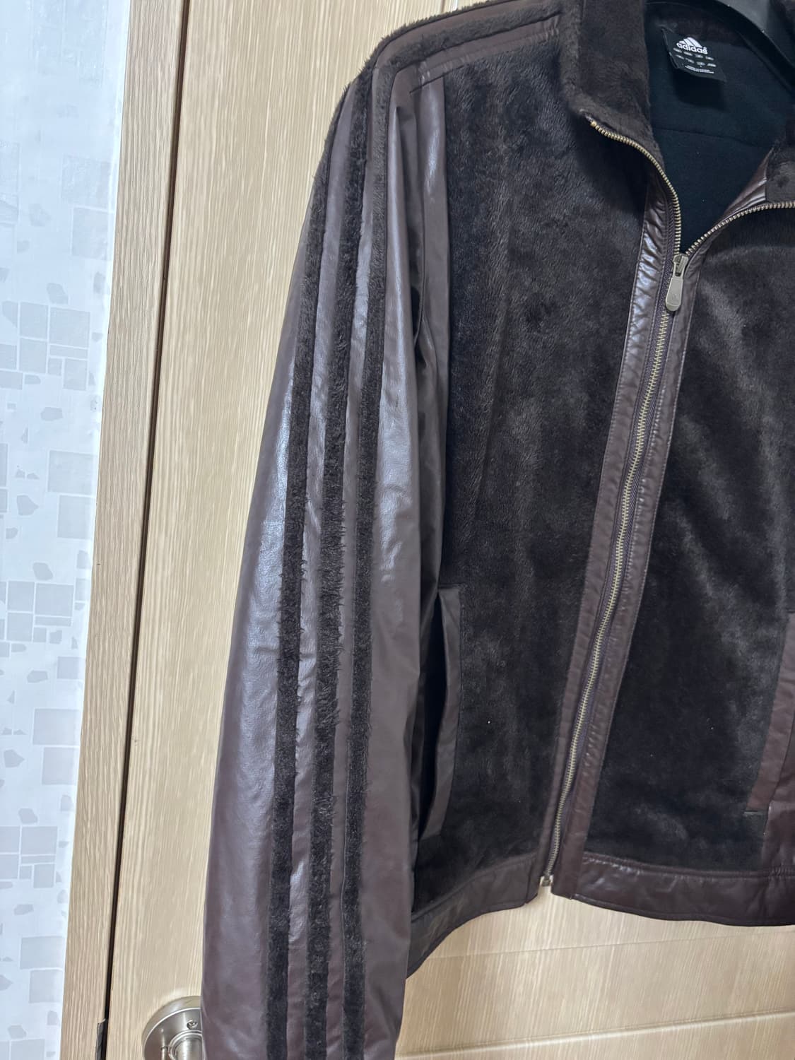 아디다스 브라운 레더 퍼 자켓 상품이미지7