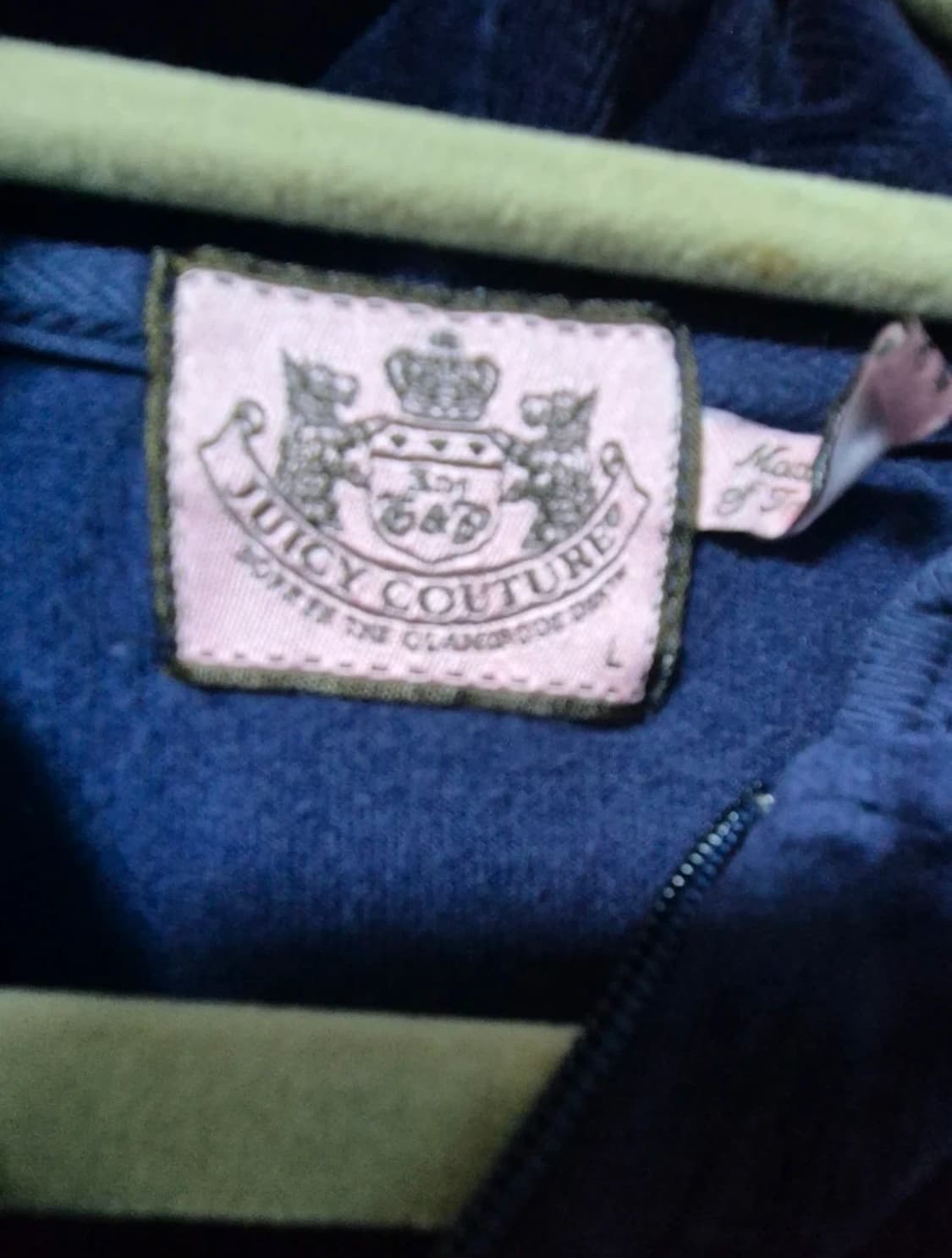 쥬시 꾸뛰르 벨벳 후드집업 네이비 L  (미사용) 상품이미지3