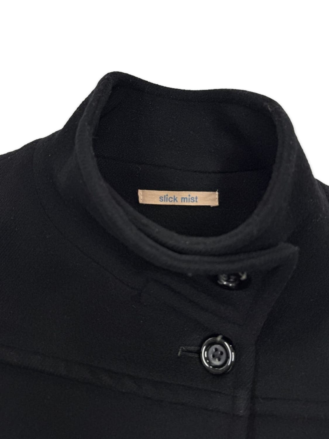 빈티지 블랙 벨트 싱글 하프 코트 상품이미지4