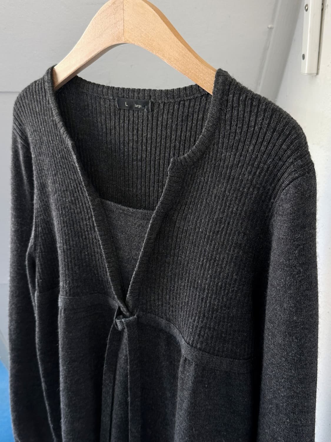 High gauge design strap knit TOP 상품이미지3