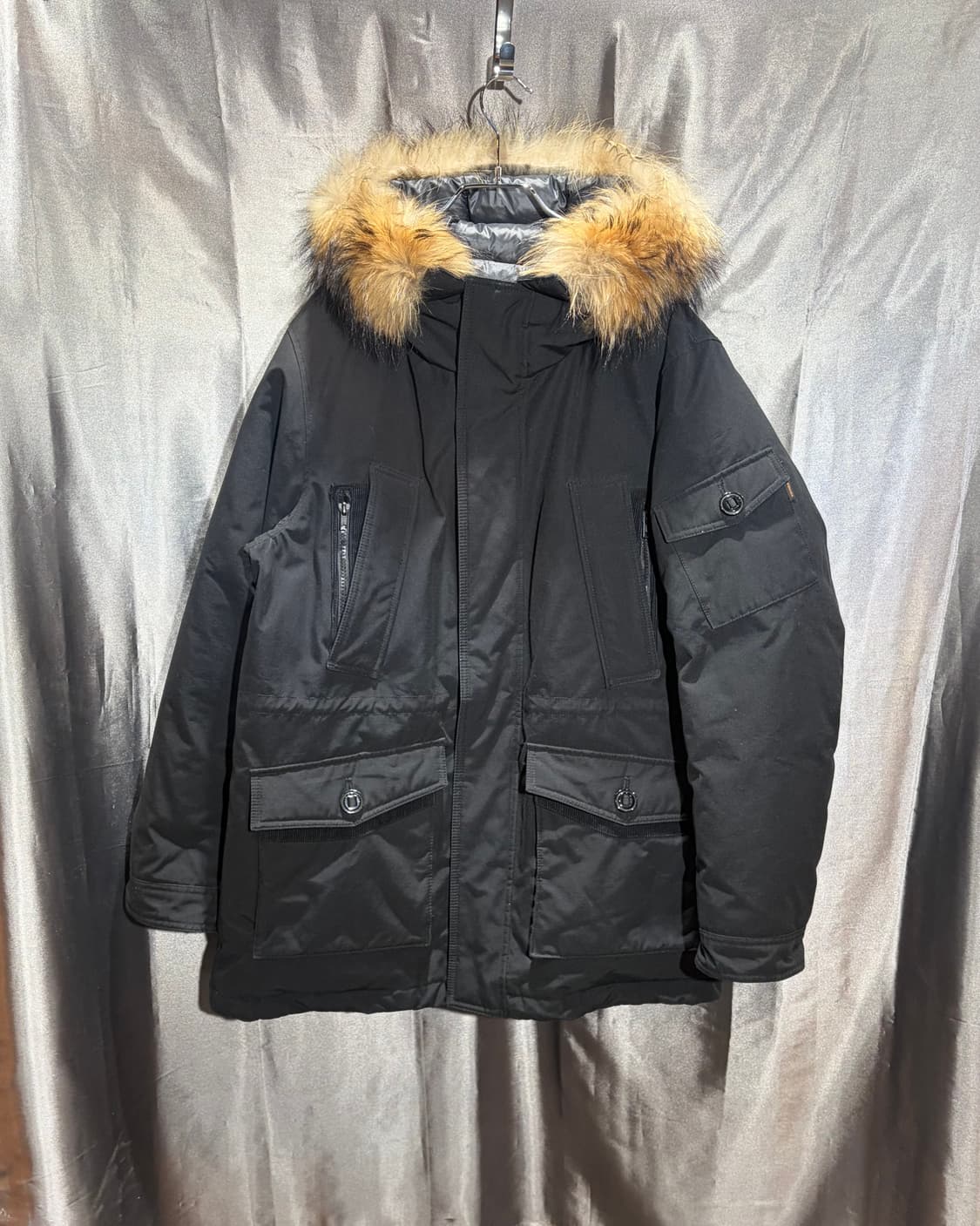 L 에스피오나지 포켓 디테일 라쿤 야상 미들패딩 상품이미지2