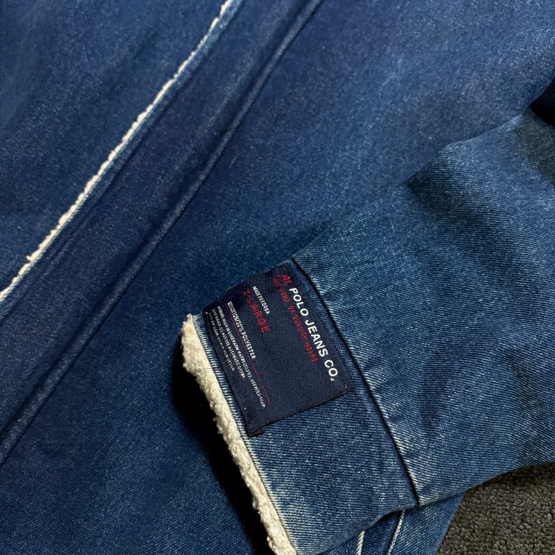 폴로 양털후드 청자켓 블루종 XL 상품이미지6