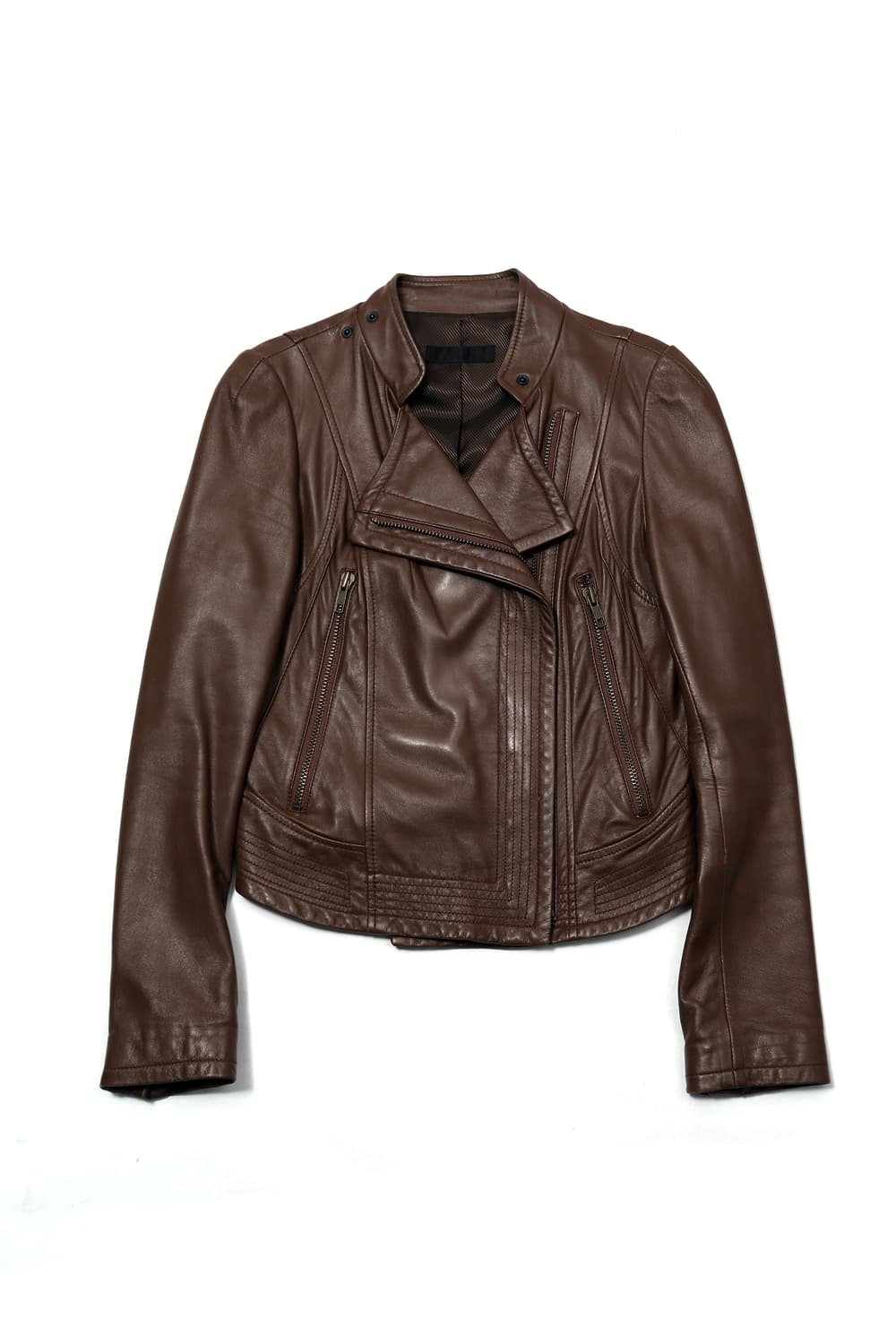 SYSTEM 모카무스 더블 라이더 쉽스킨 가죽 재킷 women S 상품이미지1