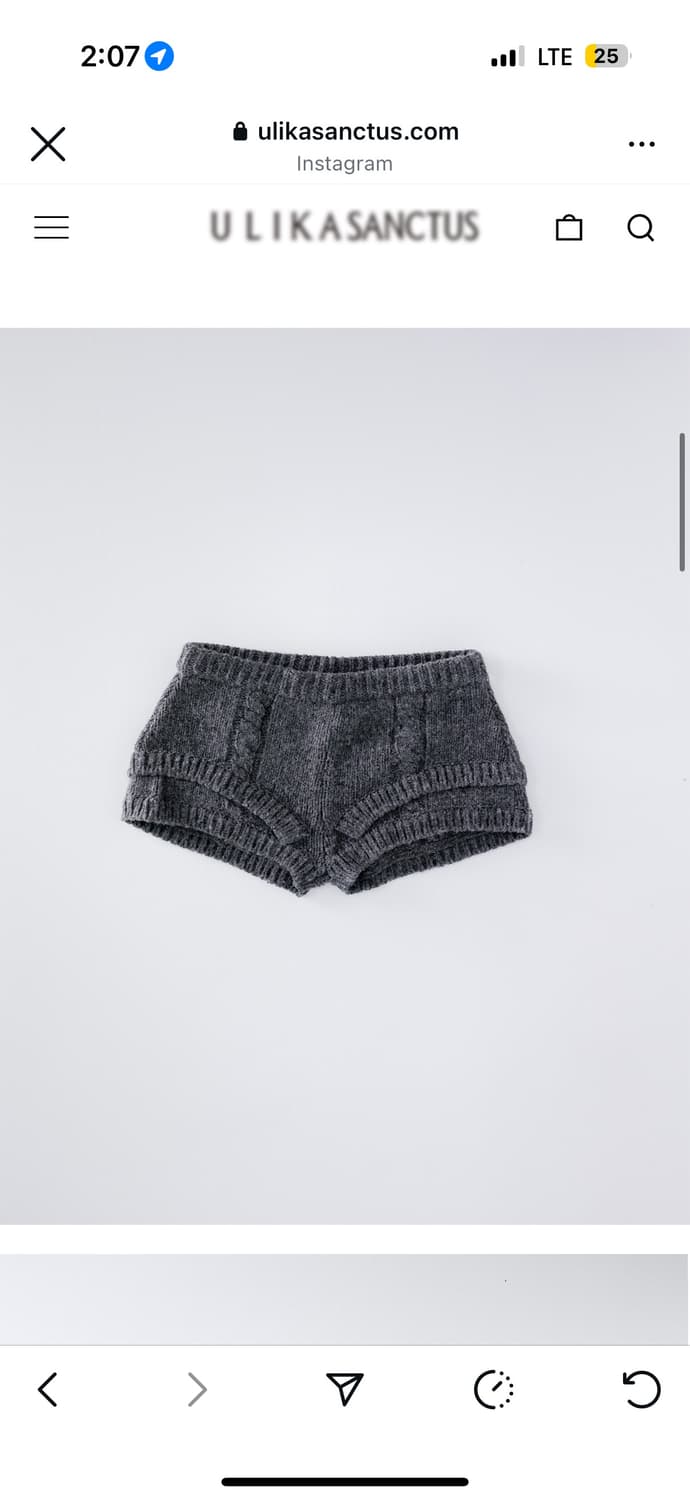 울리카상투스 니트 쇼츠 챠콜 상품이미지1