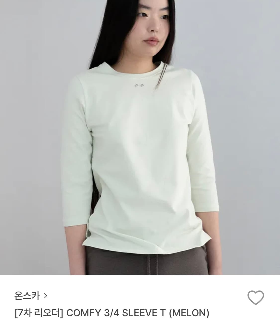 온스카 comfy 3/4 sleeve T melon 5부티 멜론 상품이미지1