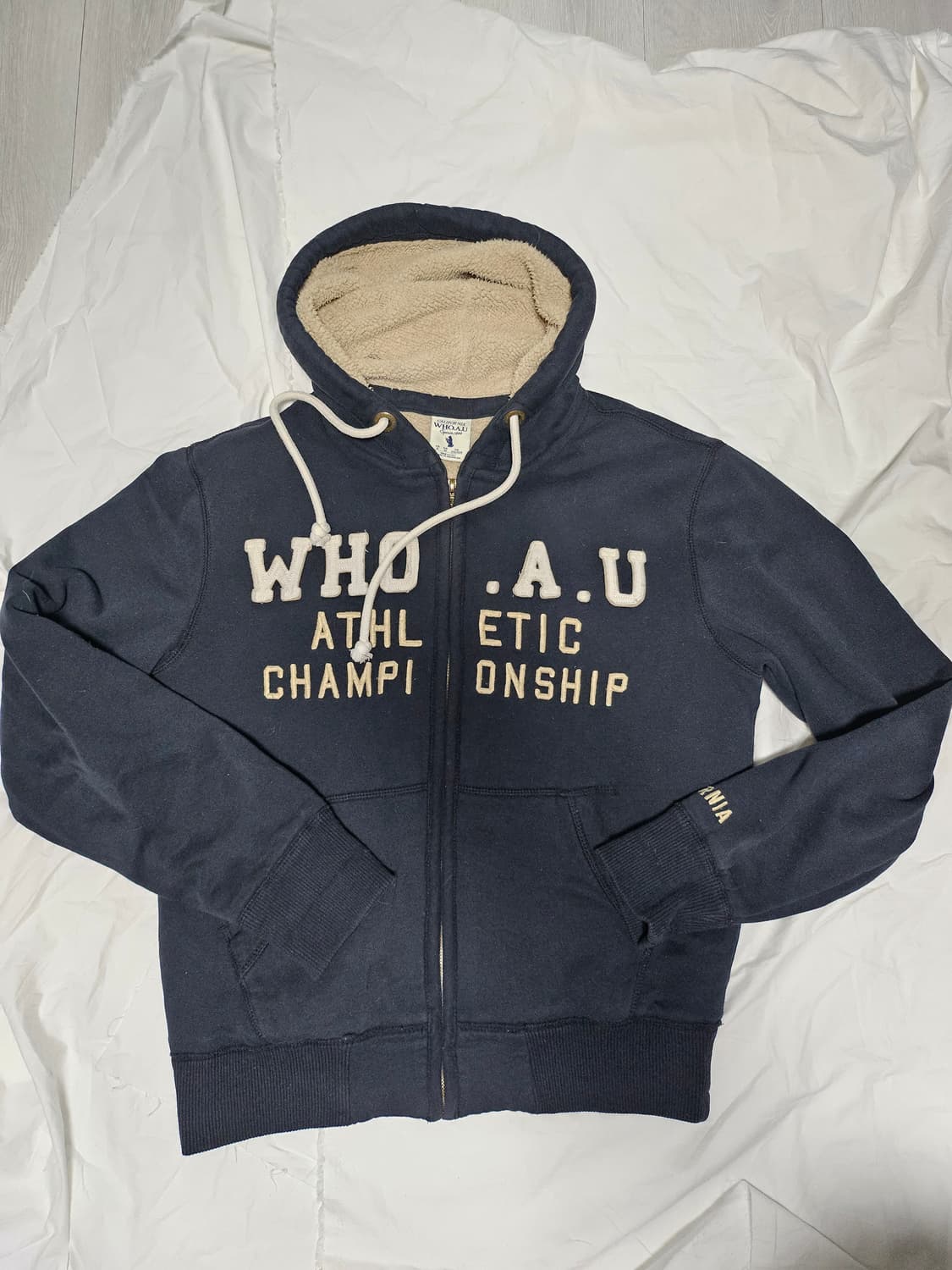 후아유 대장급 y2k 핀터깔 후드집업 미드파일 M 상품이미지1