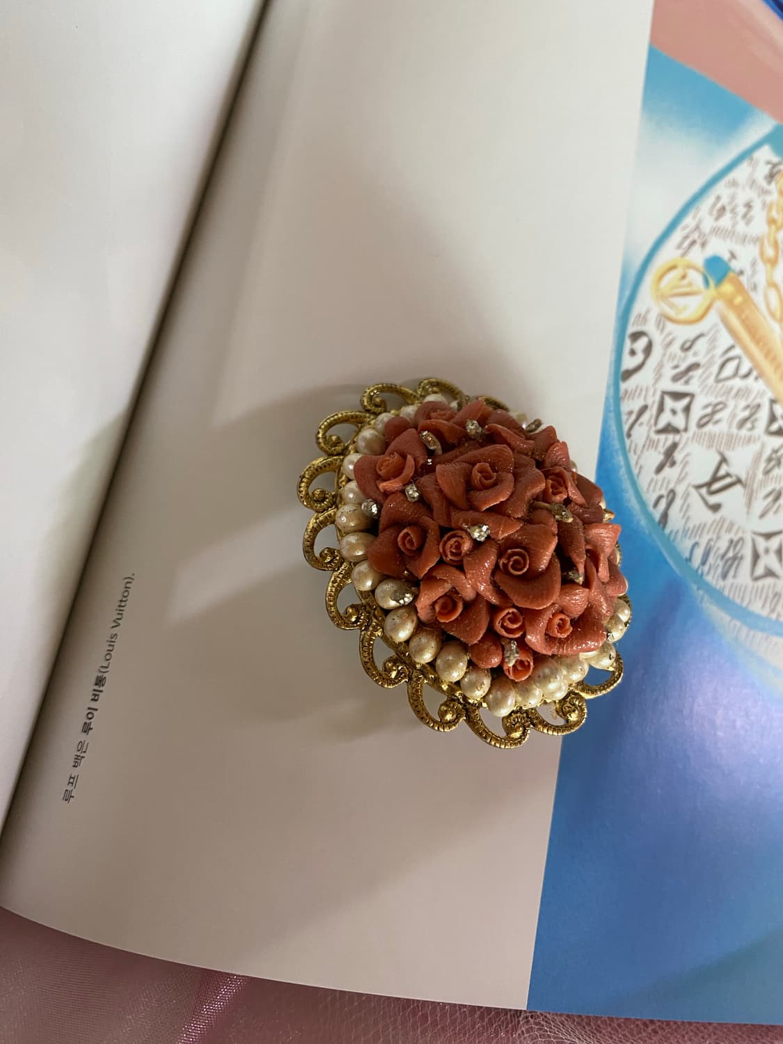 로즈 부케 오발 빈티지 브로치  상품이미지3