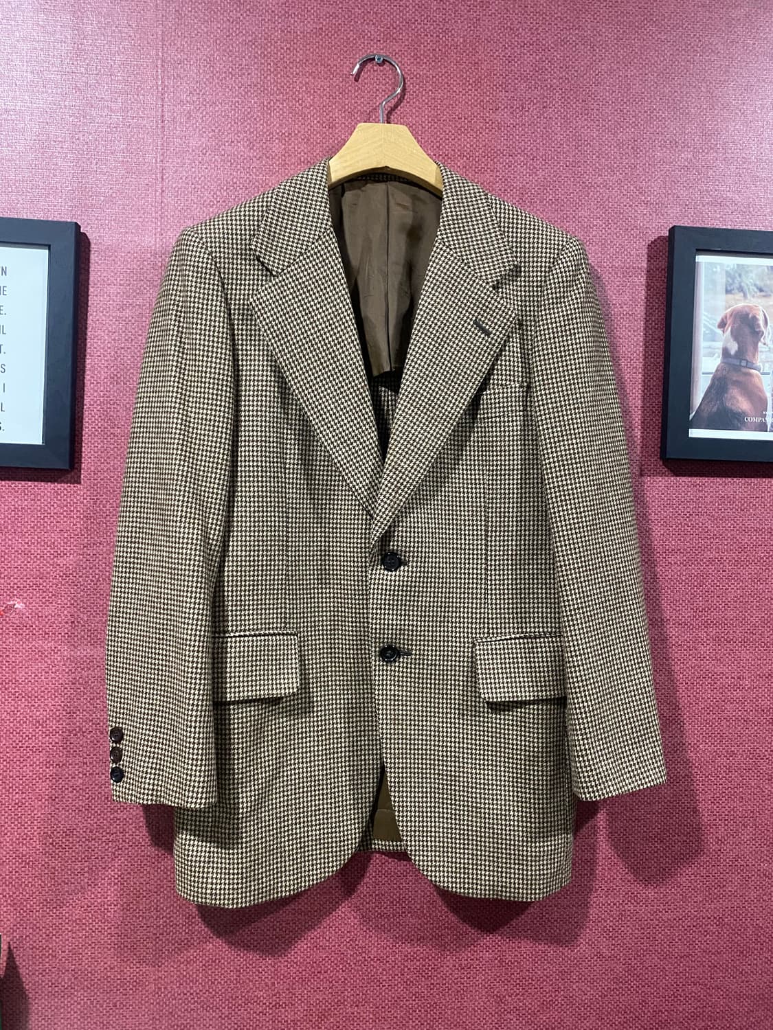 MEX 브라운 체크 울 블레이저 자켓 상품이미지1