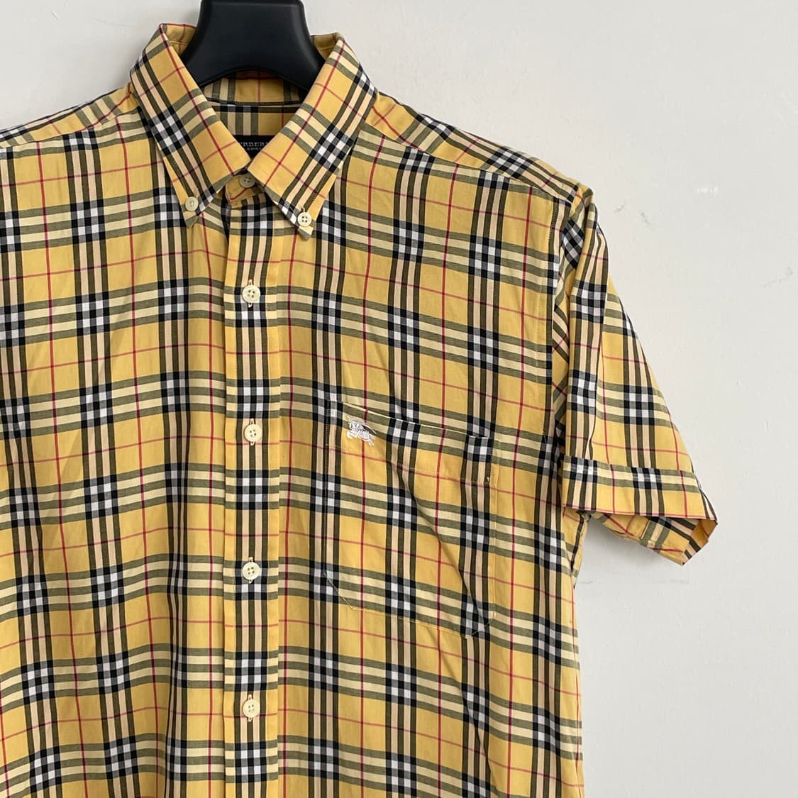 버버리 런던 공용 S,95,66 옐로우 노바체크 반팔 셔츠 상품이미지2