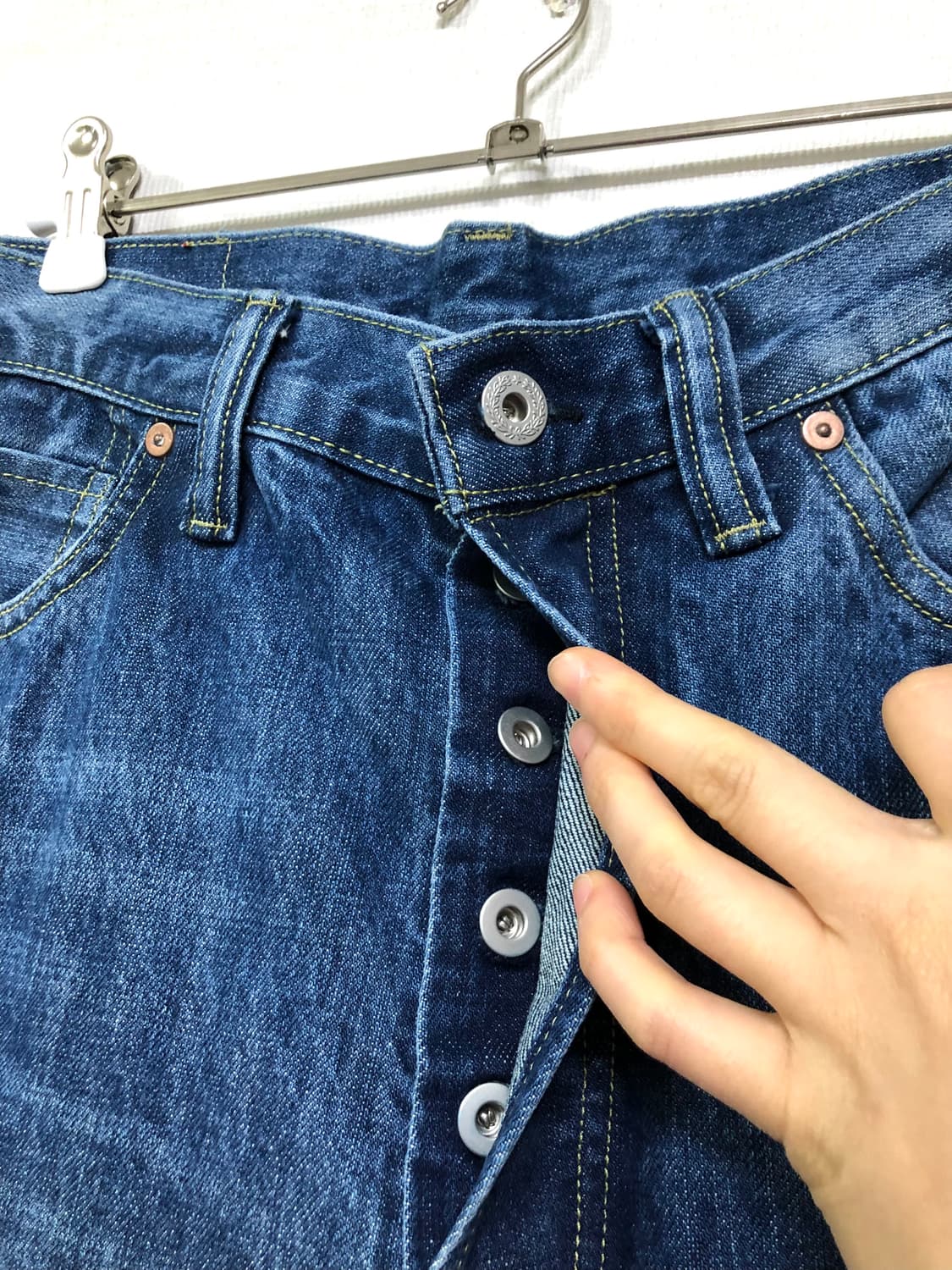 아웃스탠딩 남성 일자핏 셀비지 데님팸츠 청바지 30 _ 라이트인디고 상품이미지3