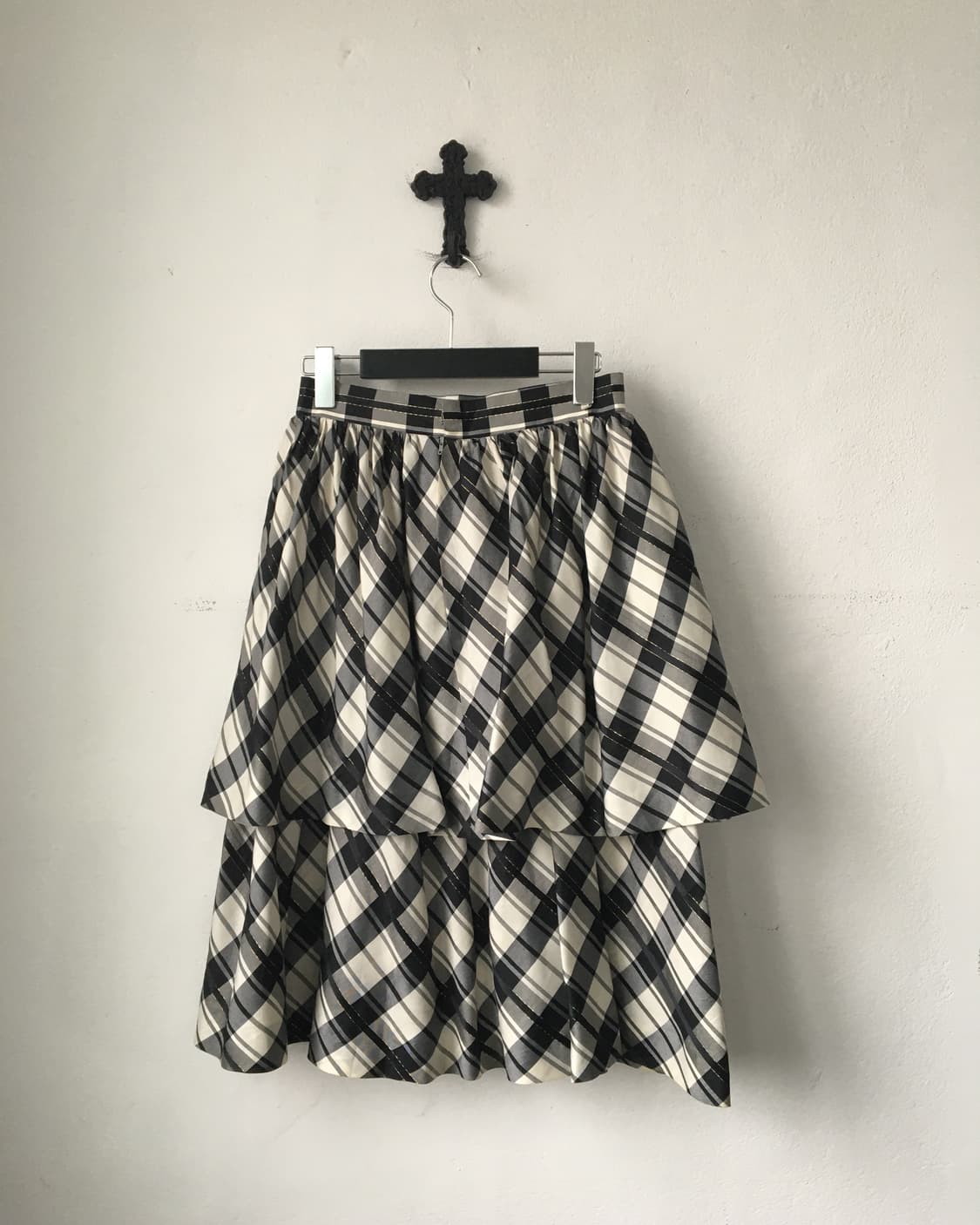 Check pattern glitter point skirt 상품이미지2