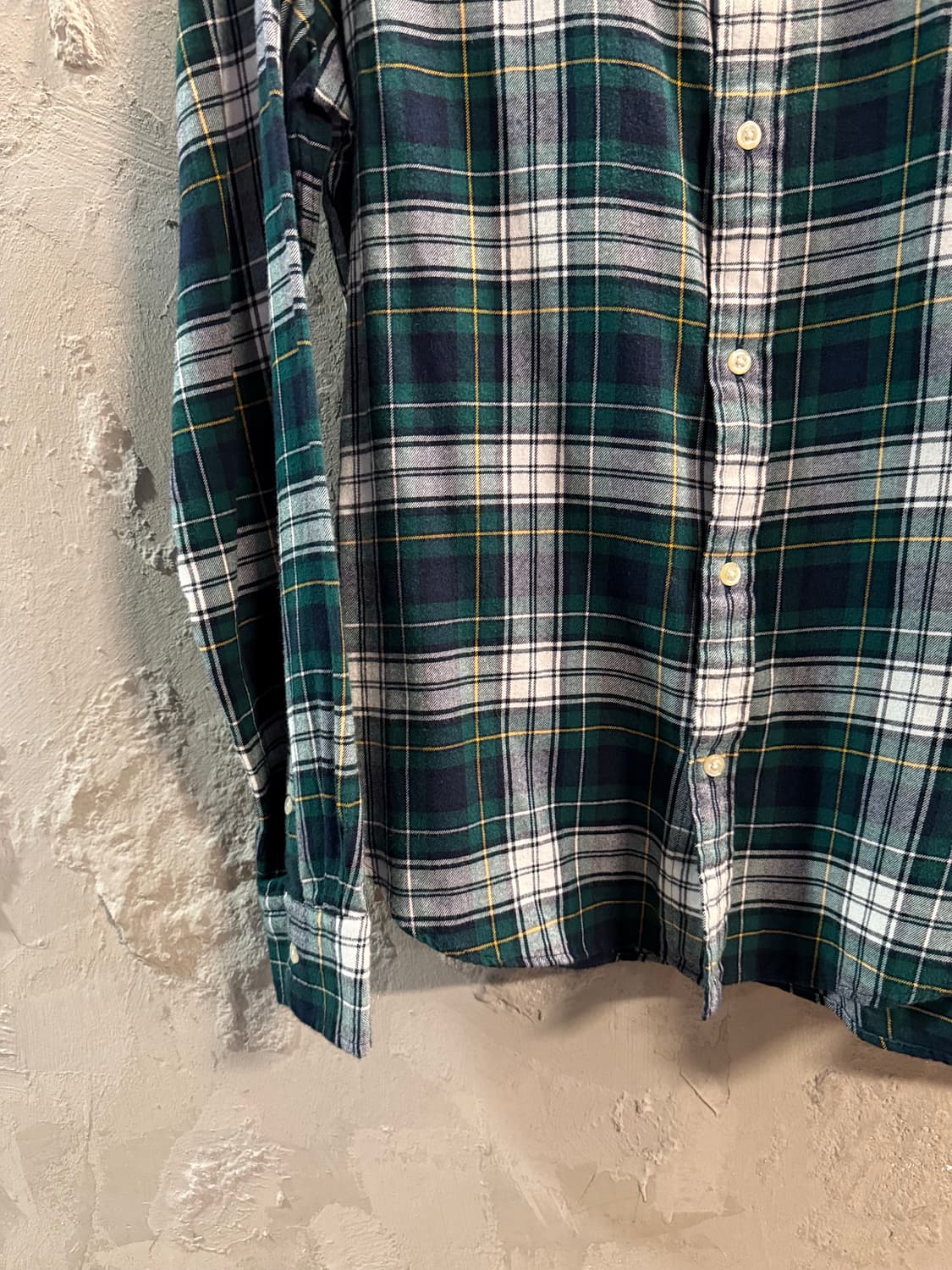 폴로 랄프로렌 그린 체크 코튼 셔츠 여성 L 상품이미지2