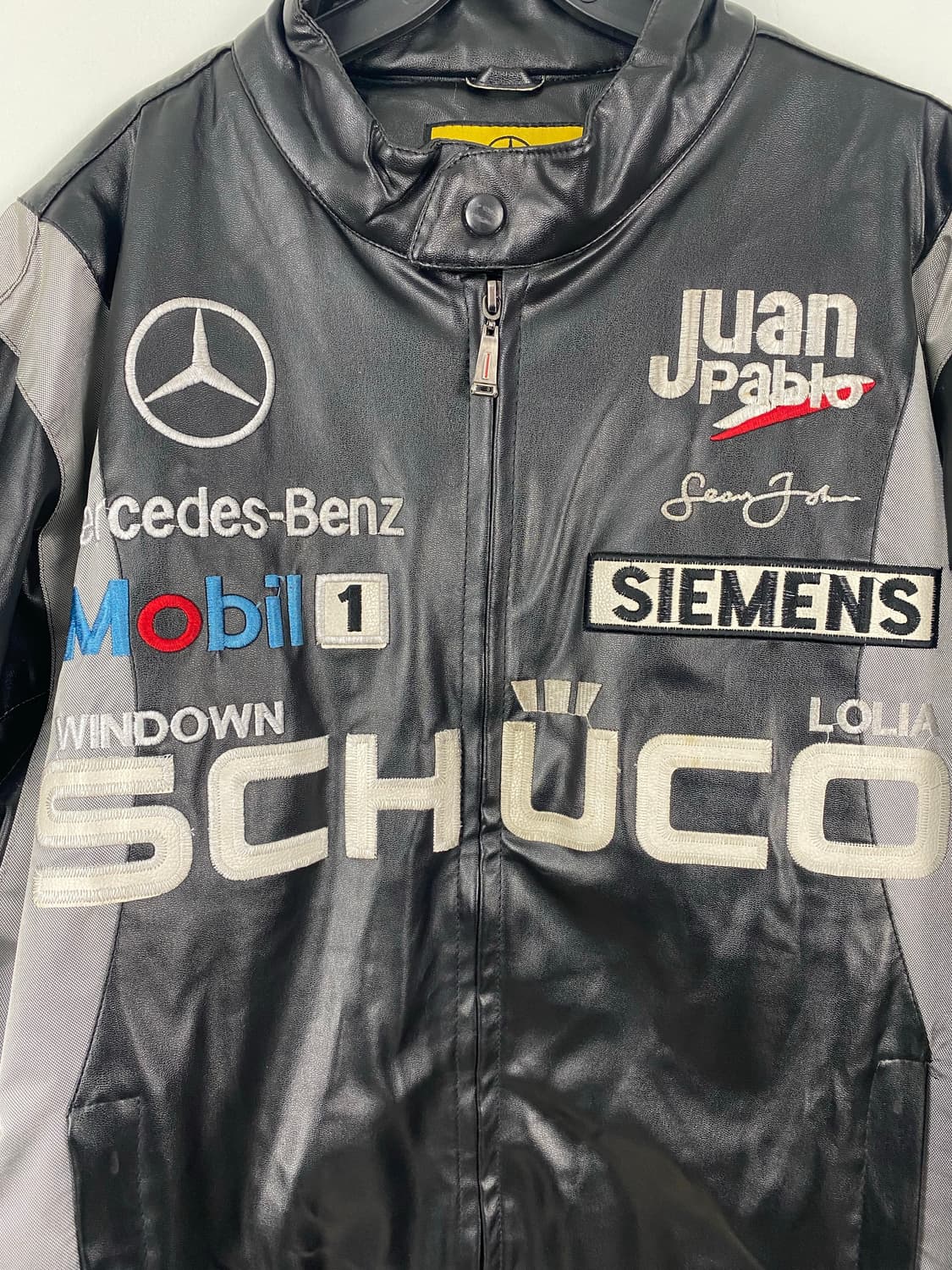 메르세데스 벤츠 F1 레이싱 퀄팅 가죽 자켓 XXL 상품이미지3