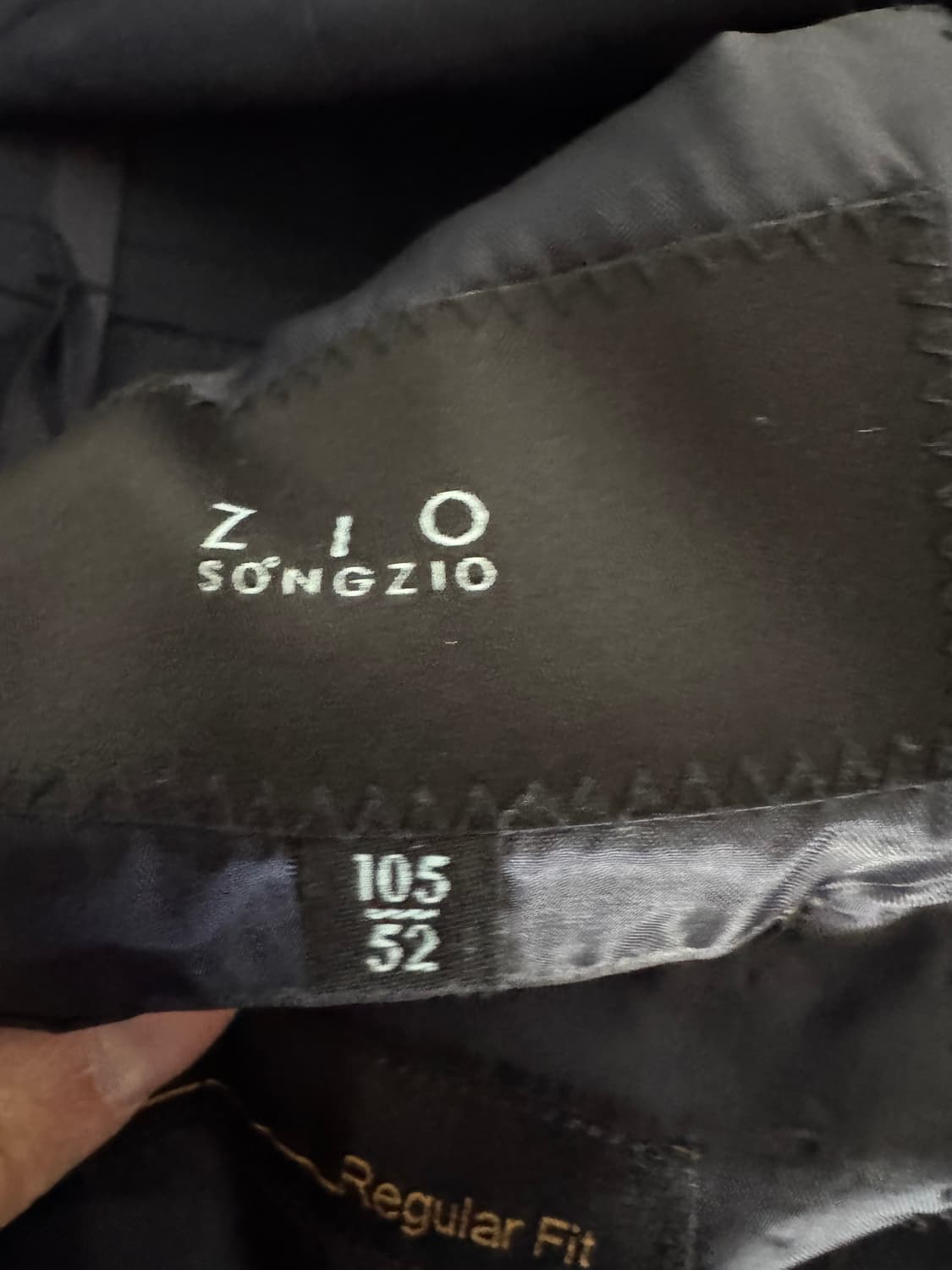 지오송지오 미니멀 체크 블레이저 정장 자켓 L 네이비 상품이미지3