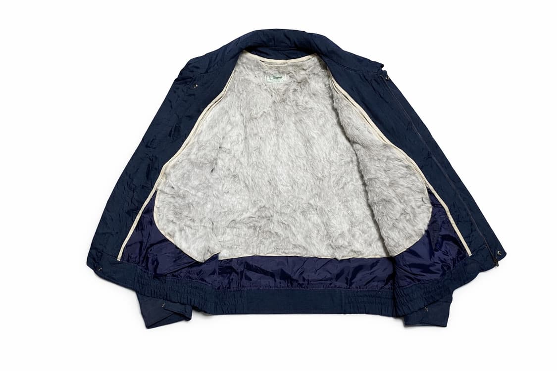 JPN 00s 일본 빈티지 크로커다일 퍼 라이닝 블루종 점퍼 올드스쿨 상품이미지3