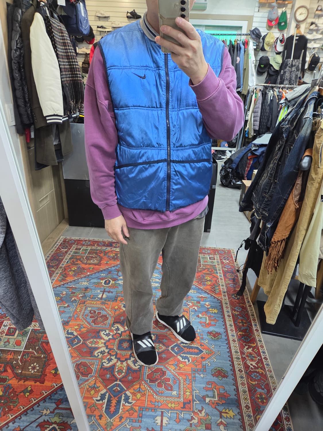 나이키 올드스쿨 빈티지 퀄팅조끼 분리형 후드 자켓 xl 상품이미지8