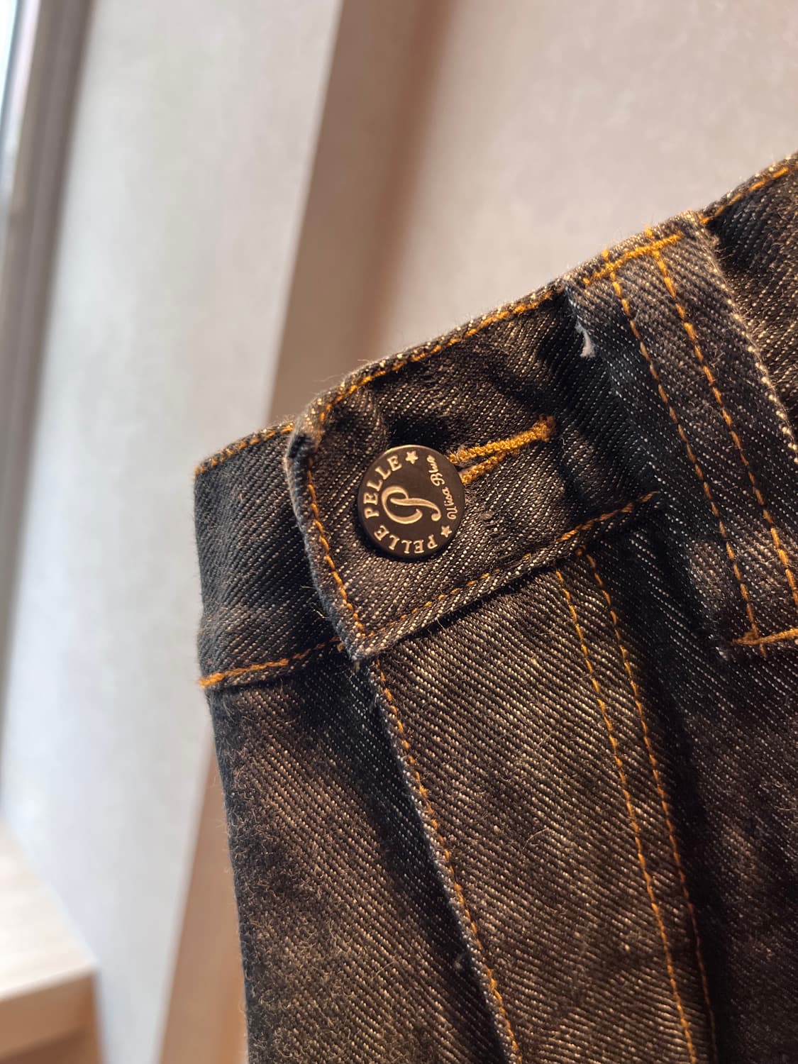 90. 펠레펠레 울트라 블루 진 흑청 데님 버뮤다 팬츠 데드스탁 상품이미지6