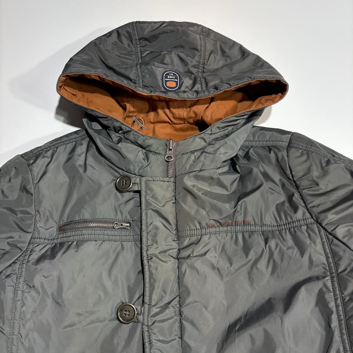 빈티지 브라운 라인 리버시블 후드 집업 자켓 상품이미지7