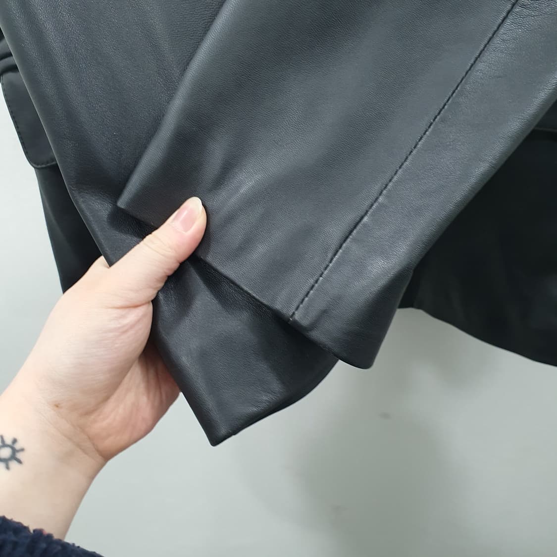 XL MITSU UOMO 남성 블랙 양가죽 블레이저 가죽 자켓 상품이미지5