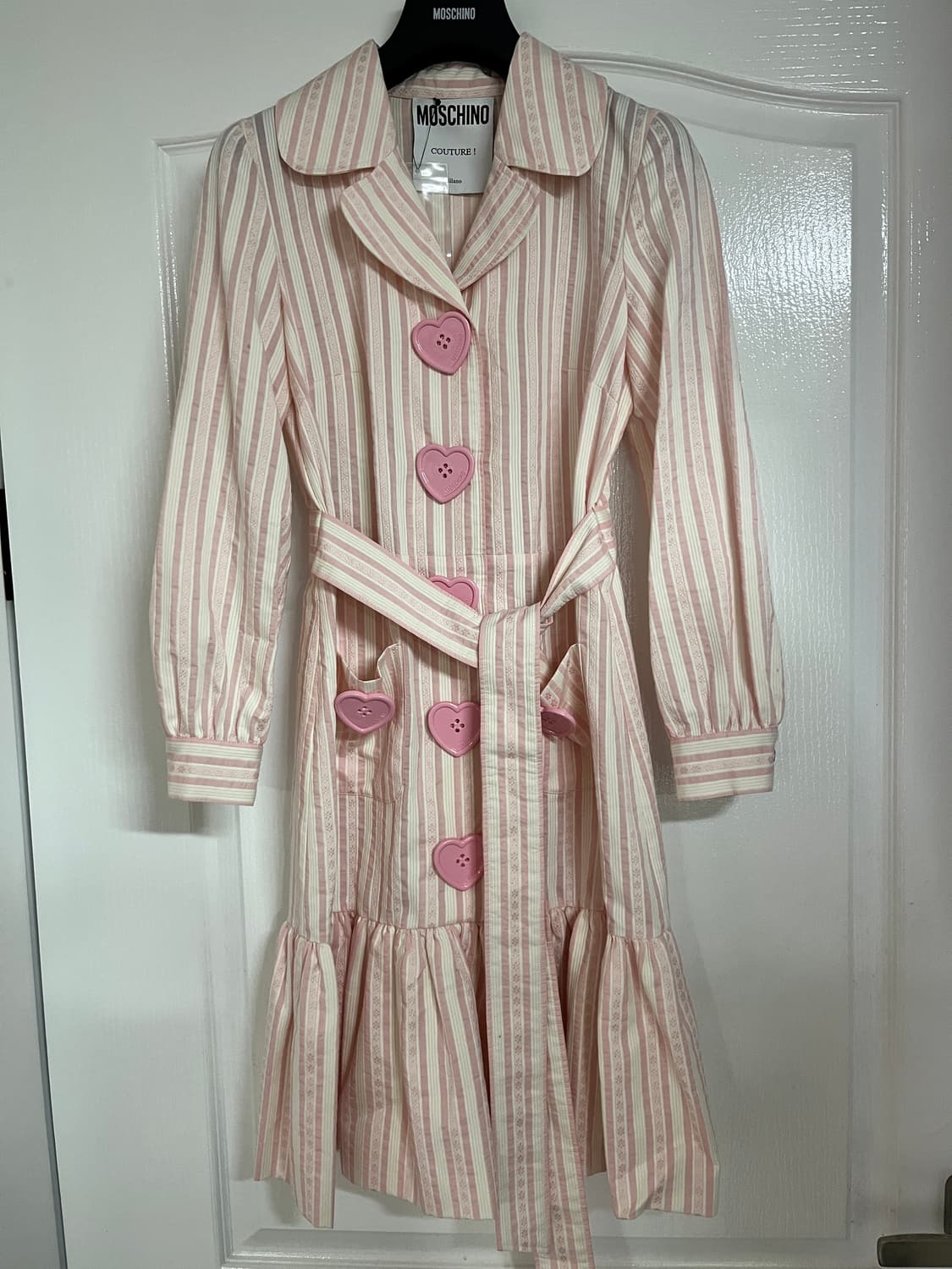 새상품) 모스키노 하트 버튼 스트라이프 원피스 상품이미지1