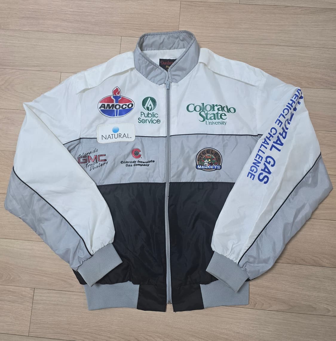 90s USA Dunbrooke 멀티스폰서 패치 레이싱 크루 자켓 L 상품이미지1