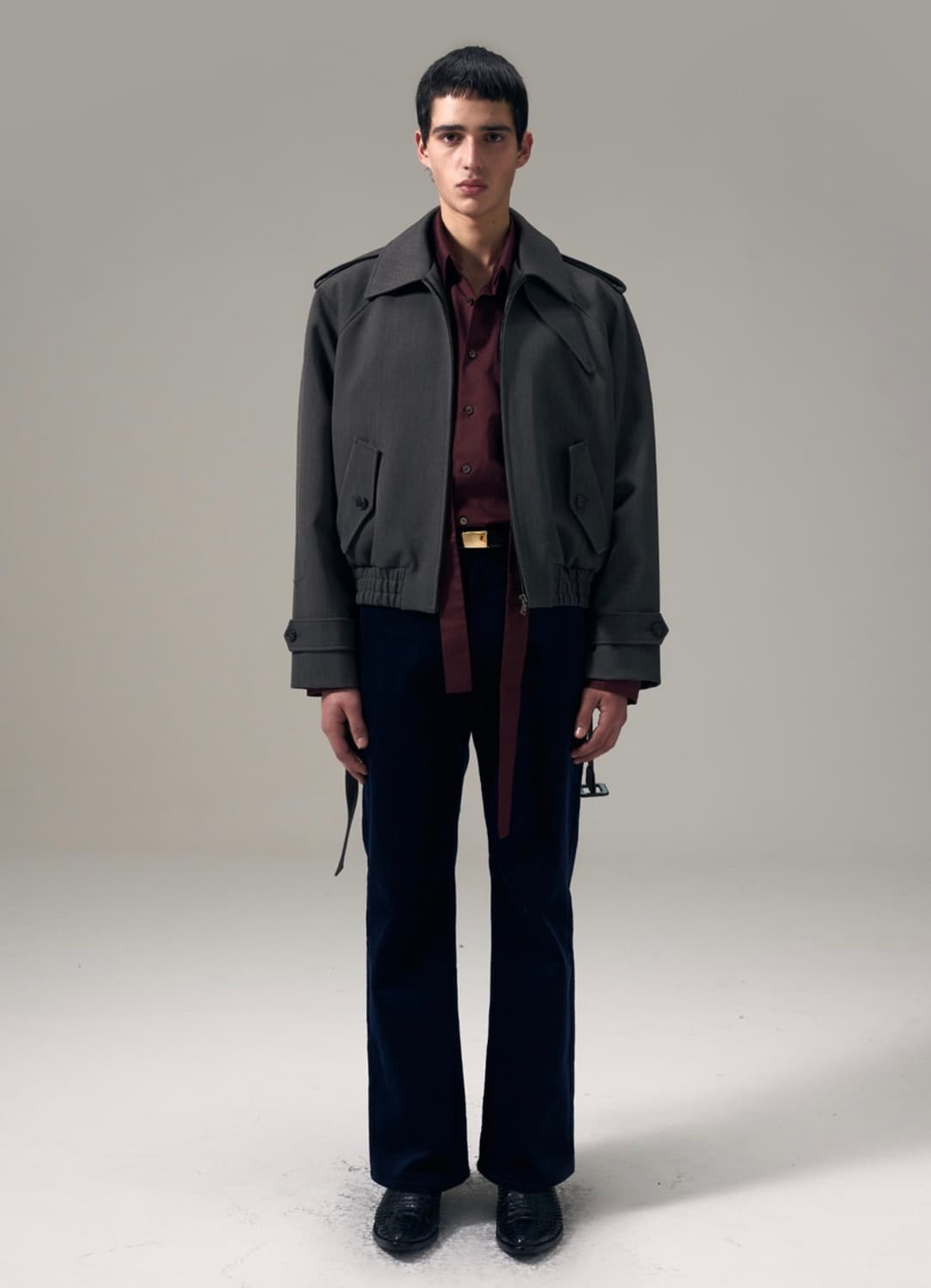 노이스 25fw 넥버클 울 블루종 그레이 L 상품이미지2