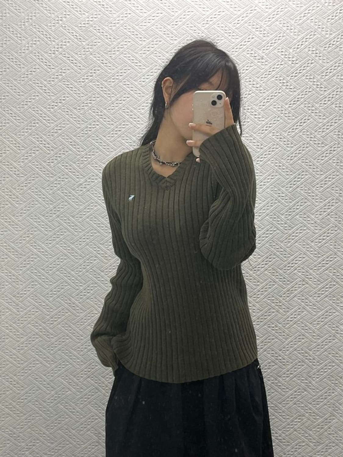 아베크롬비 앤 피치 여리핏 올리브 카키 니트 M C06497 상품이미지1