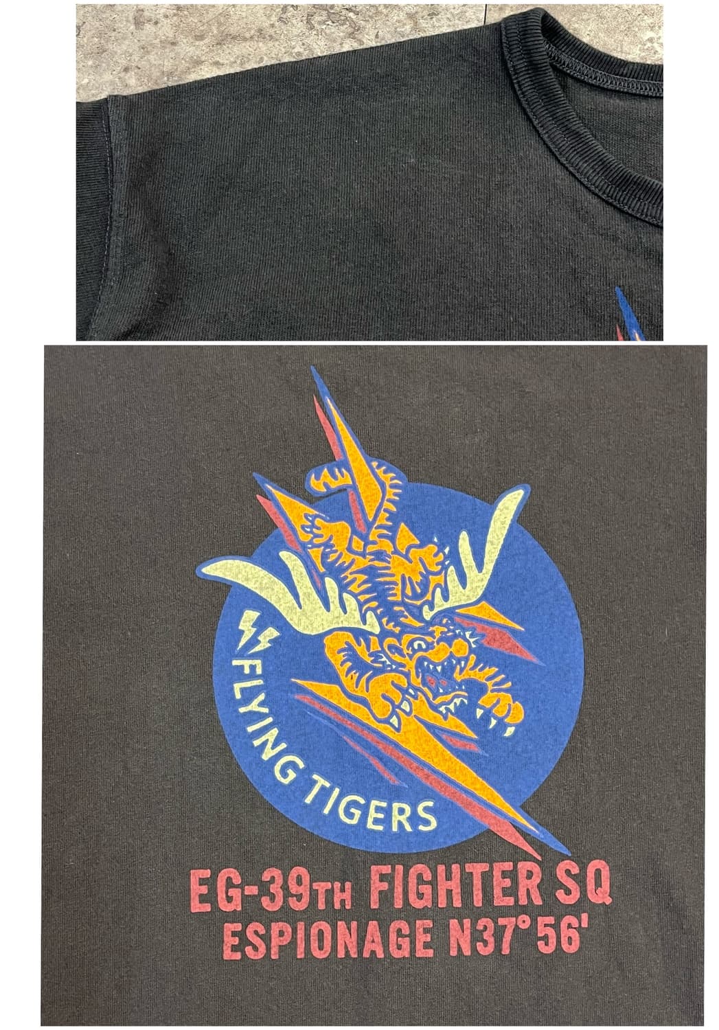 에스피오나지 플라잉 타이거 헤비웨이트 반팔티 차콜 M #csz3794 상품이미지5