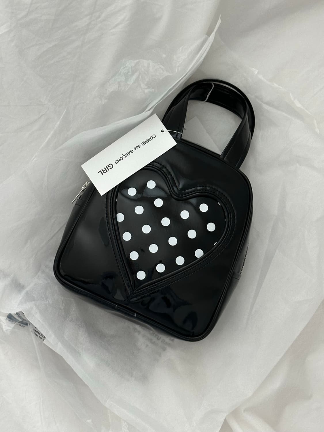 꼼데가르송 걸 하트 도트 토트백 가방 상품이미지1