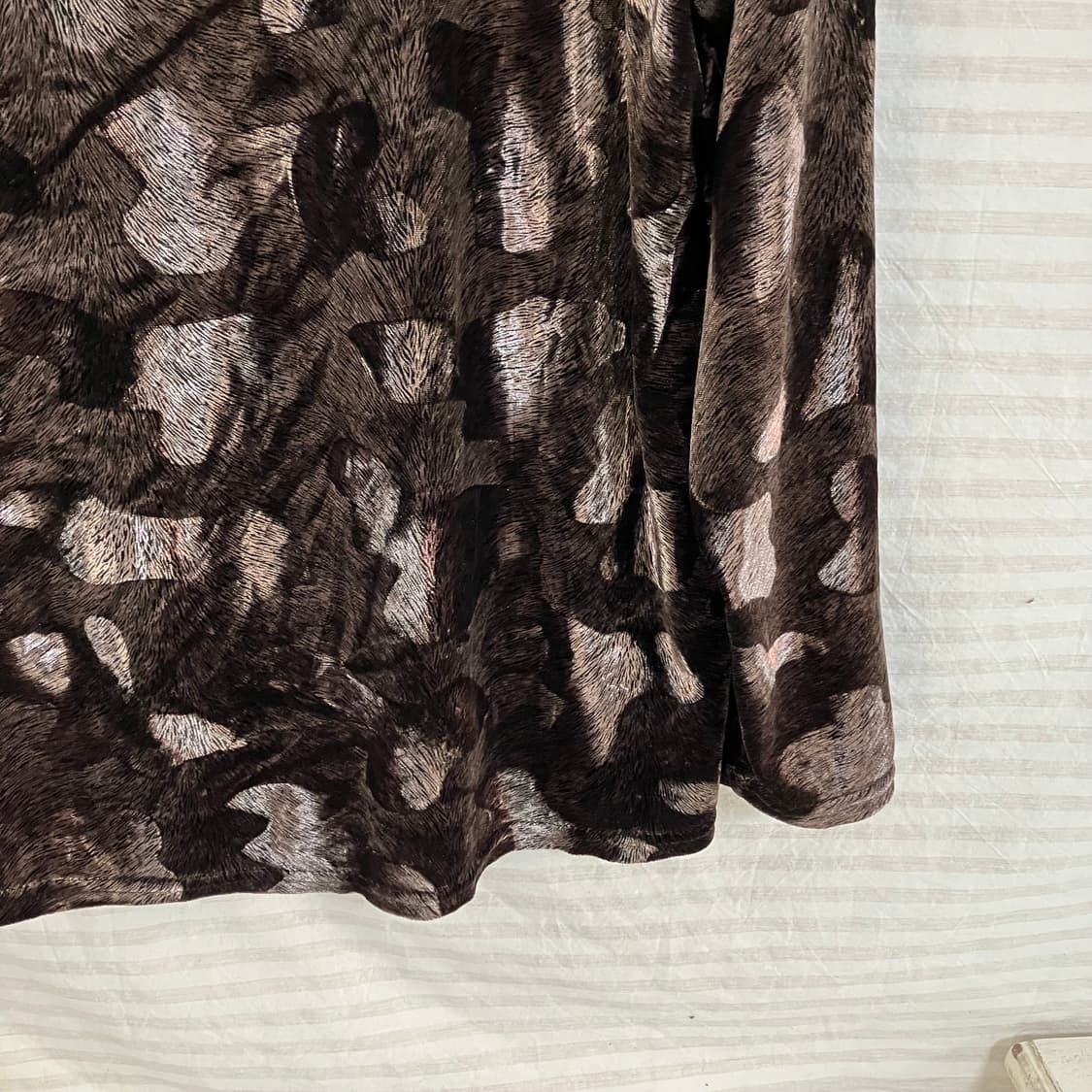 빈티지 브라운 벨벳 폴라 긴팔 1014 y2k 스트릿 갸루 펑키 일본빈티 상품이미지4