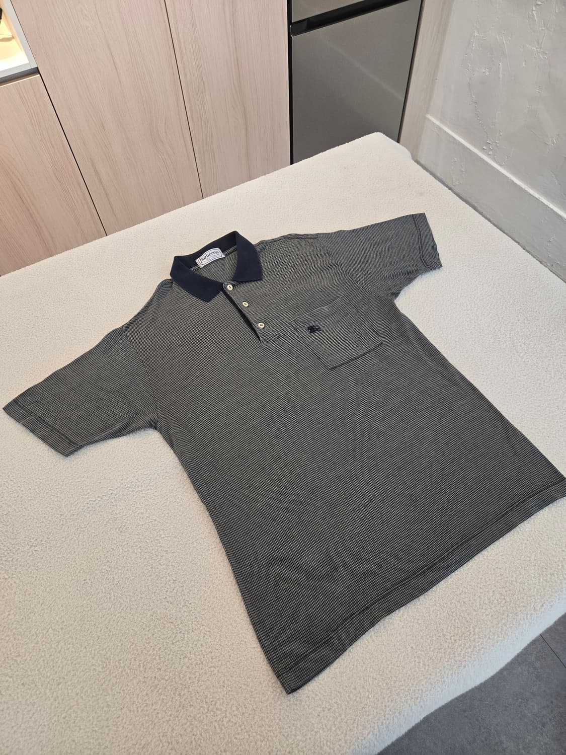 버버리 블랙/네이비 반팔 폴로티(아메카지감성) M 상품이미지1