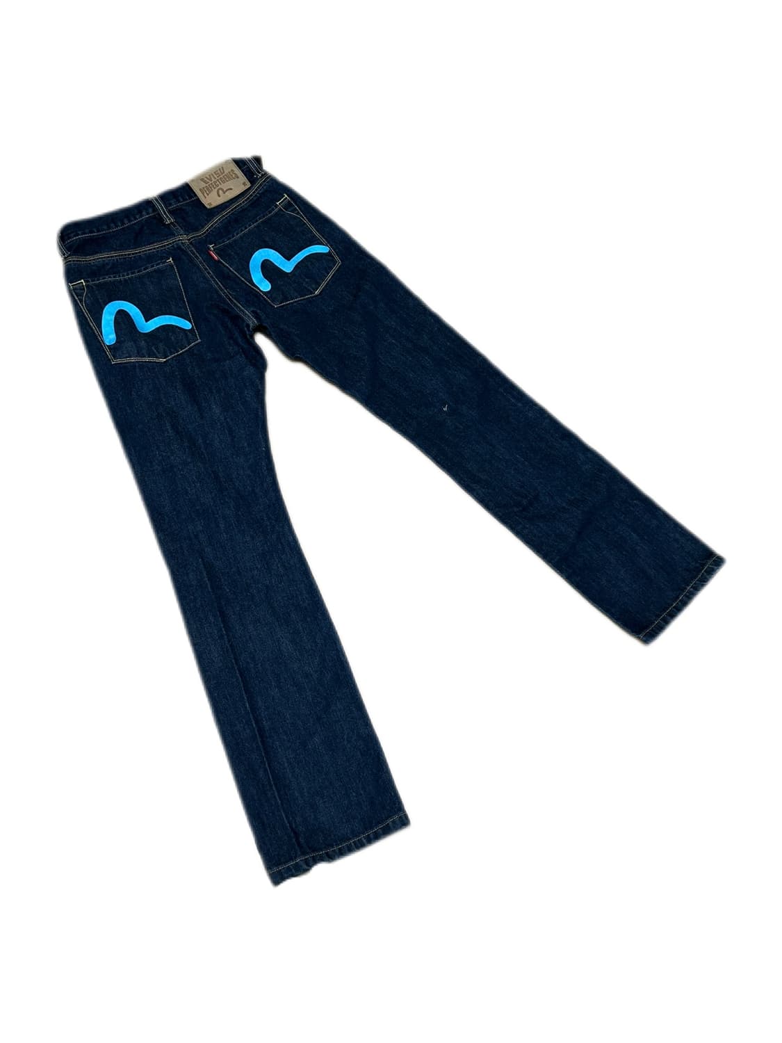 에비수 블루 프린팅 스트레이트핏 데님팬츠 상품이미지1