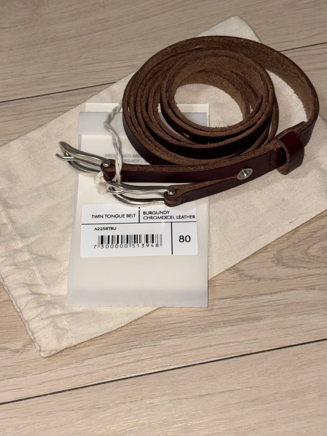 [80] 아워레가시 트윈 텅 벨트 버건디 상품이미지1