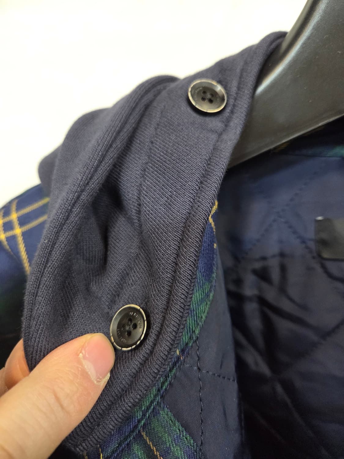 베루툼 안감누빔 사이드 포켓 체크 셔츠 후드자켓 L xl 상품이미지7