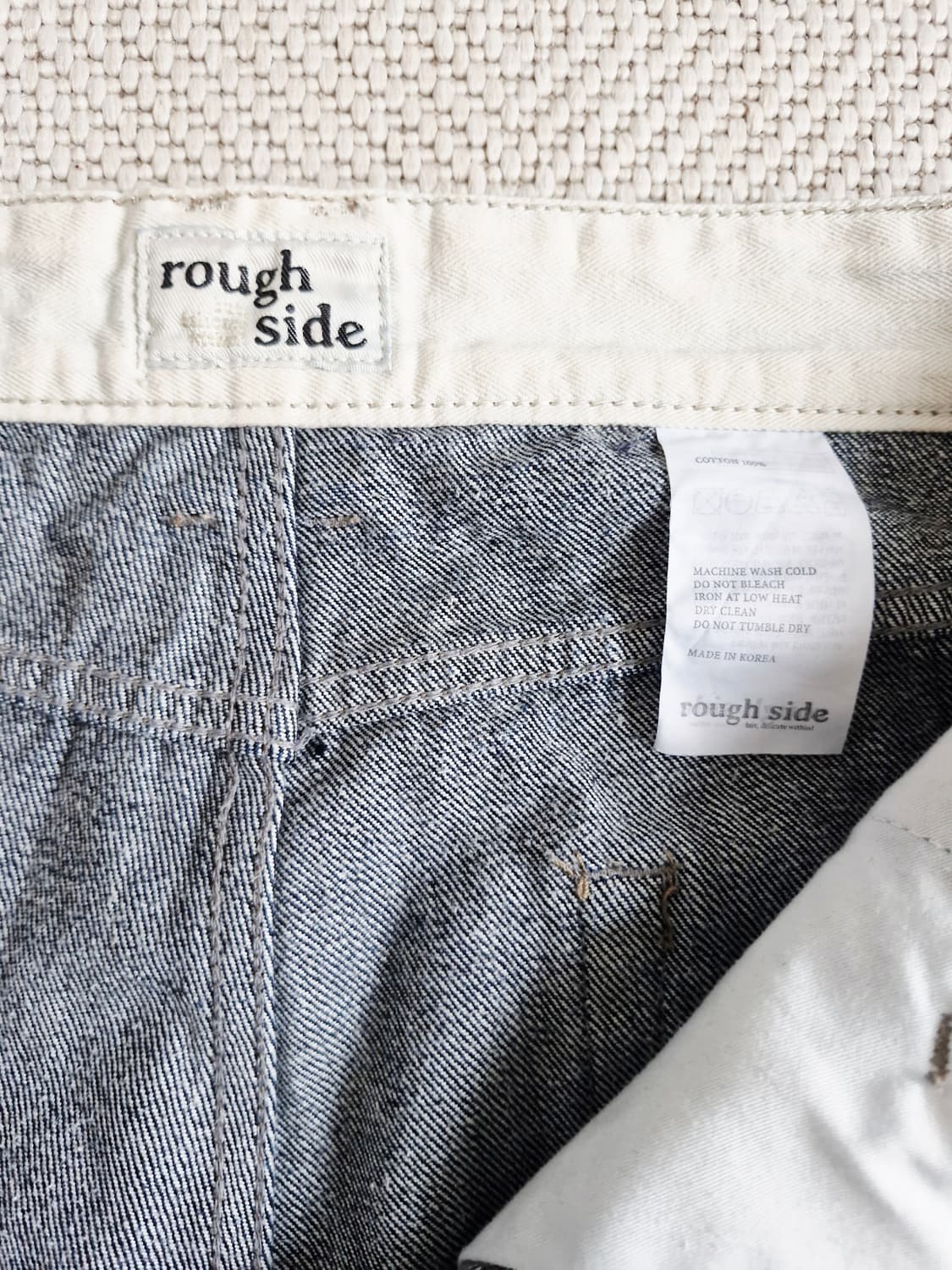 러프사이드 시그니처 드레이프 데님팬츠 원워시드  상품이미지6