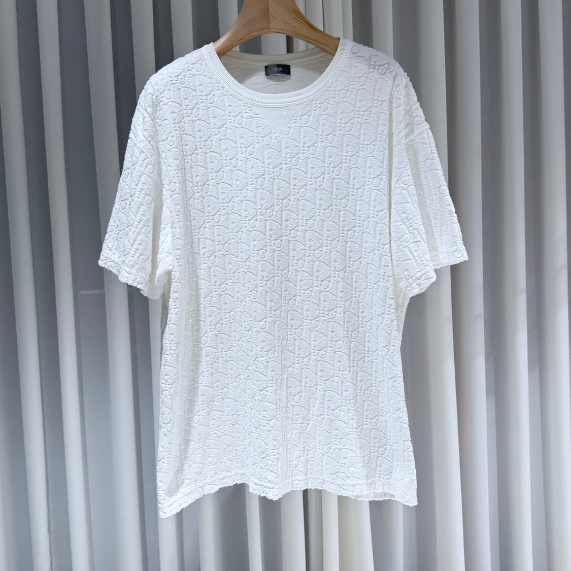2XL / 디올 오블리크 테리 반팔티셔츠 화이트  상품이미지3