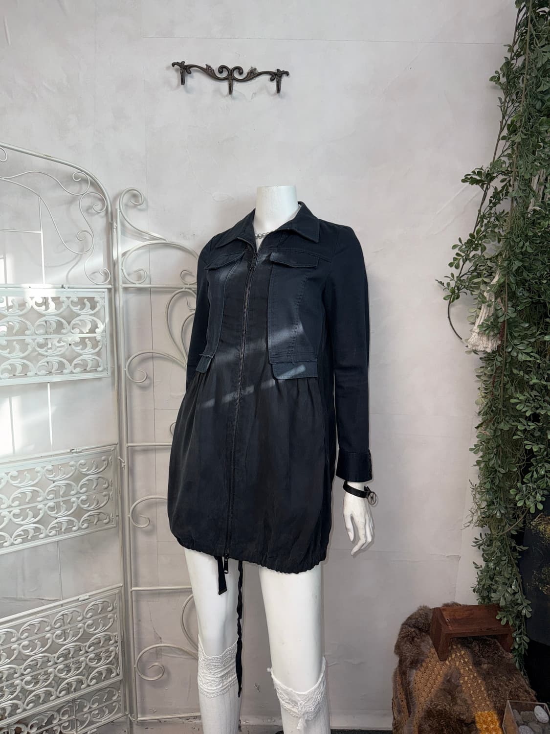 DIESEL black satin two ways balloon jk 상품이미지7